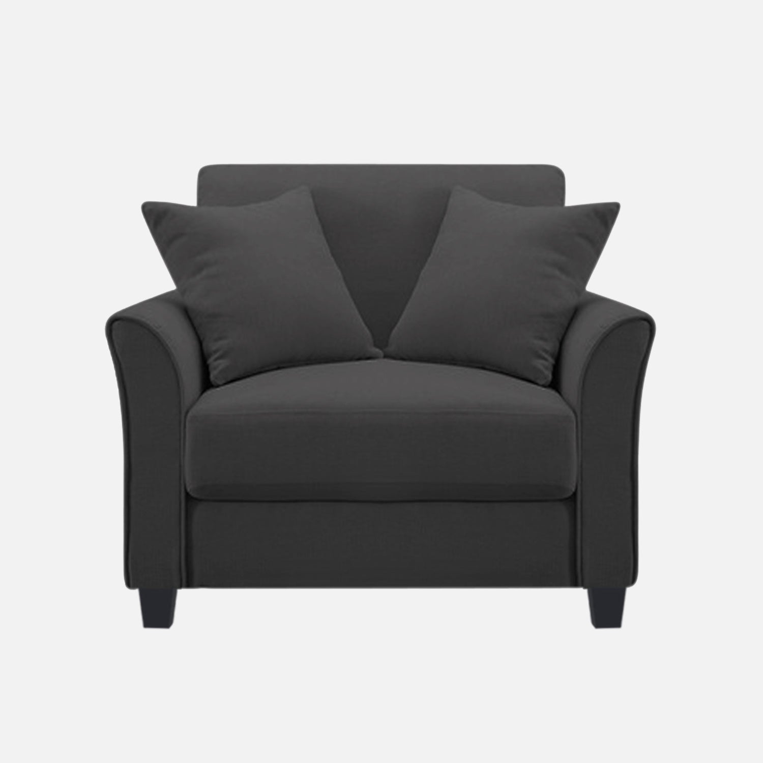 Daroo Velvet 1 Seater Sofa In Davy Grey Colour - Febonic Living