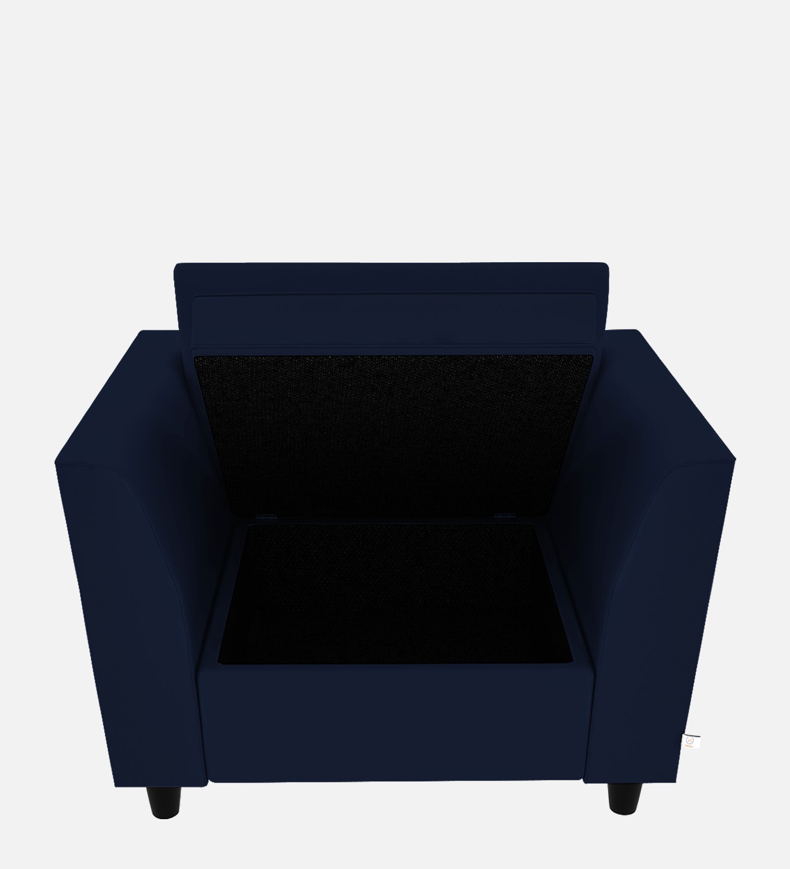 Bristo Velvet 1 Seater Sofa in Indigo Blue Colour With Storage