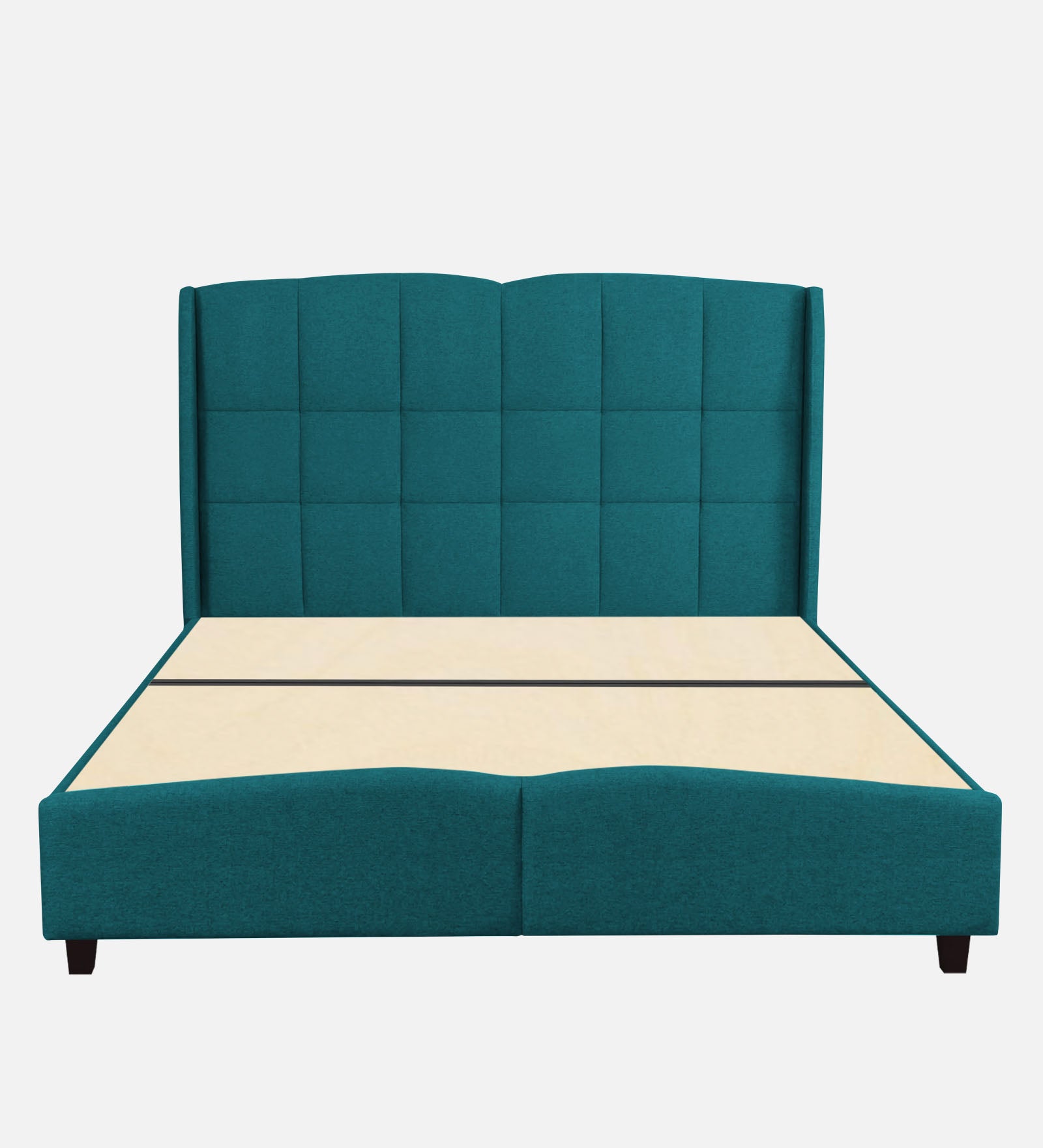 Jovi Velvet Upholstered Queen Size Bed In Pine Green Colour - Febonic Living