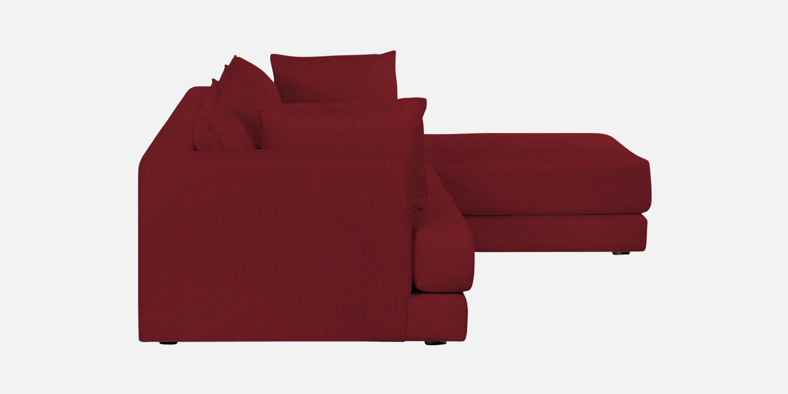 Ziggy Fabric LHS Sectional Sofa (3+Lounger) In Chilli Red Colour - Febonic Living
