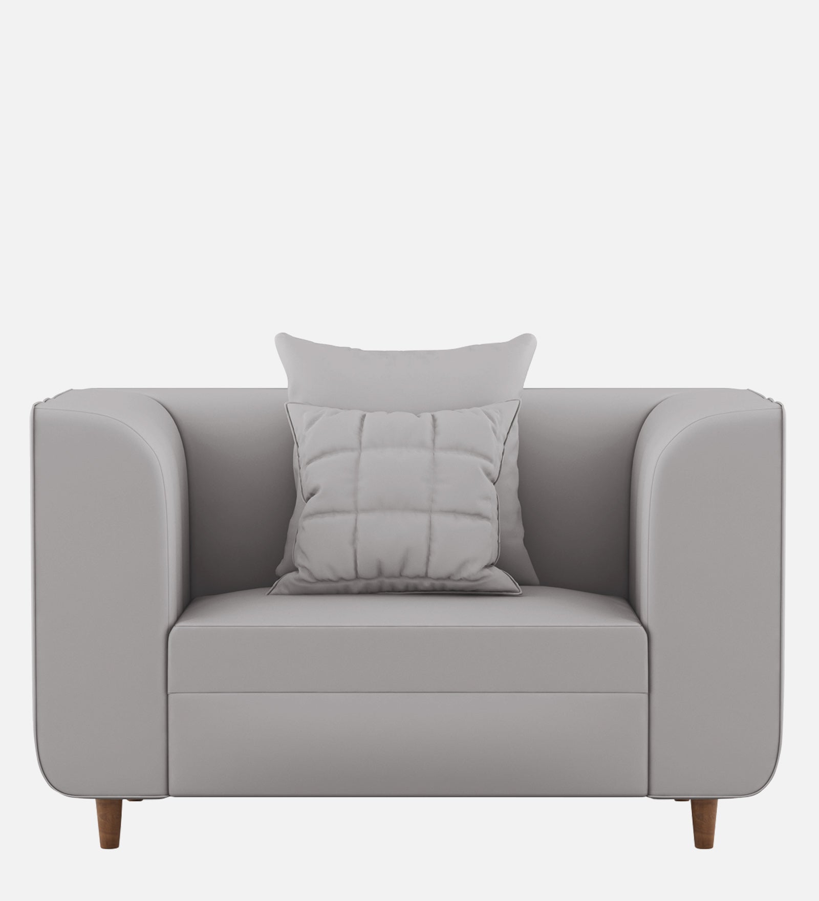 Sumo Velvet 1 Seater Sofa In Light Grey Colour - Febonic Living