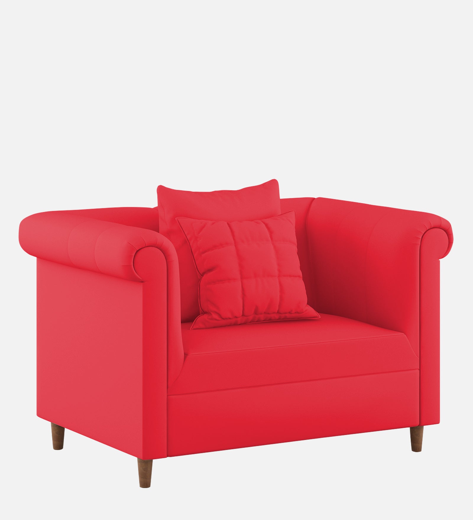 Rubi Velvet 1 Seater Sofa In Ox Blood Maroon Colour - Febonic Living