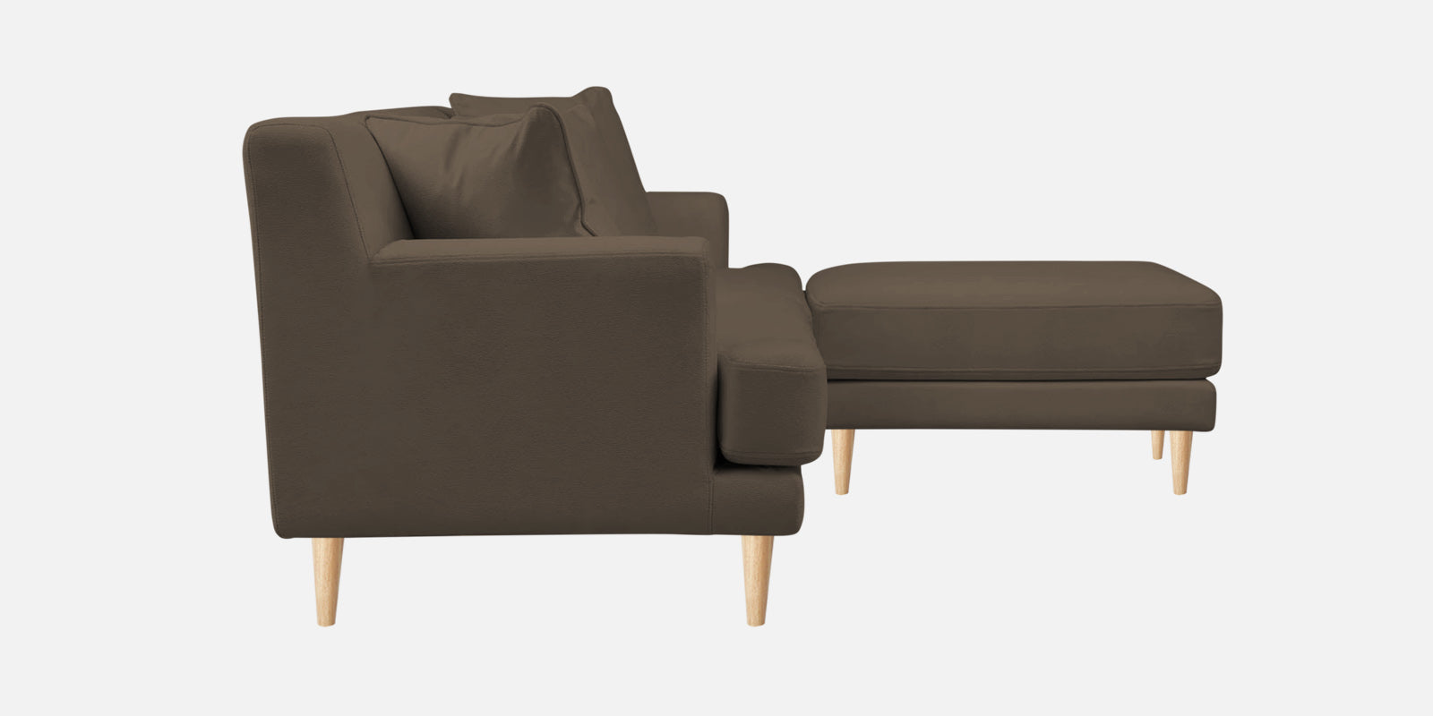 Woody Fabric LHS Sectional Sofa (3+Lounger) In Broco Dust Colour - Febonic Living