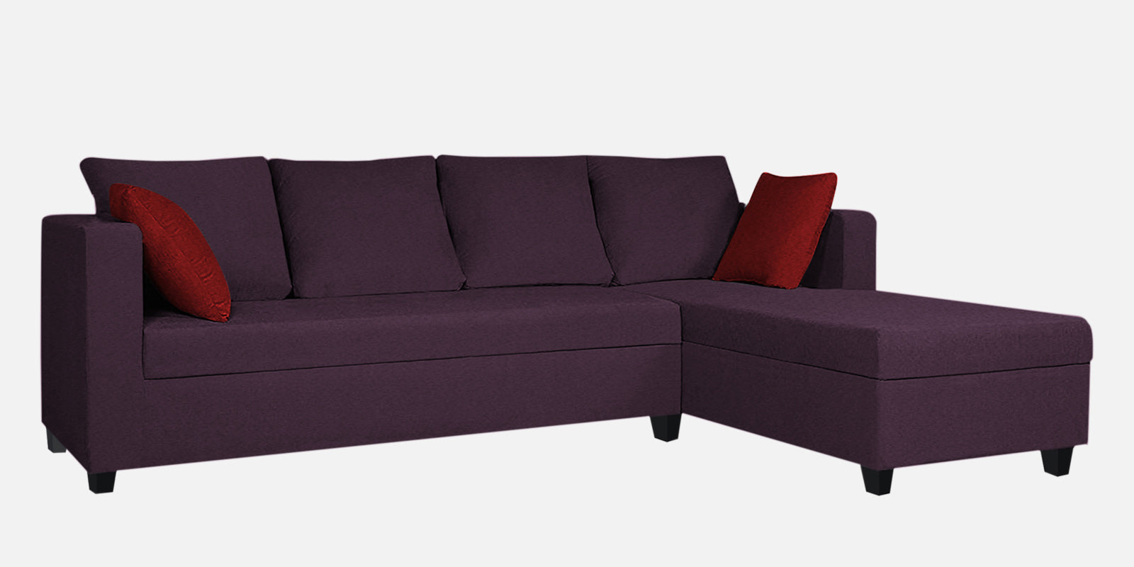 Nebula Fabric LHS Sectional Sofa (3+Lounger) In Greek Purple Colour - Febonic Living