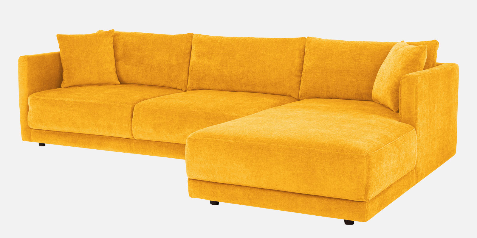 Northern Fabric LHS Sectional Sofa (3+Lounger) In Bold Yellow Colour - Febonic Living