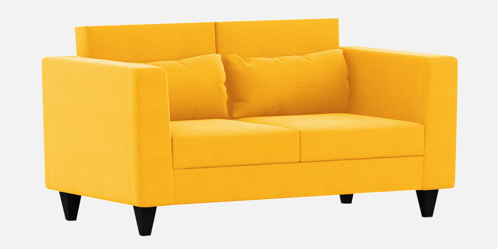 Nipul Fabric 2 Seater Sofa In Bold Yellow Colour - Febonic Living