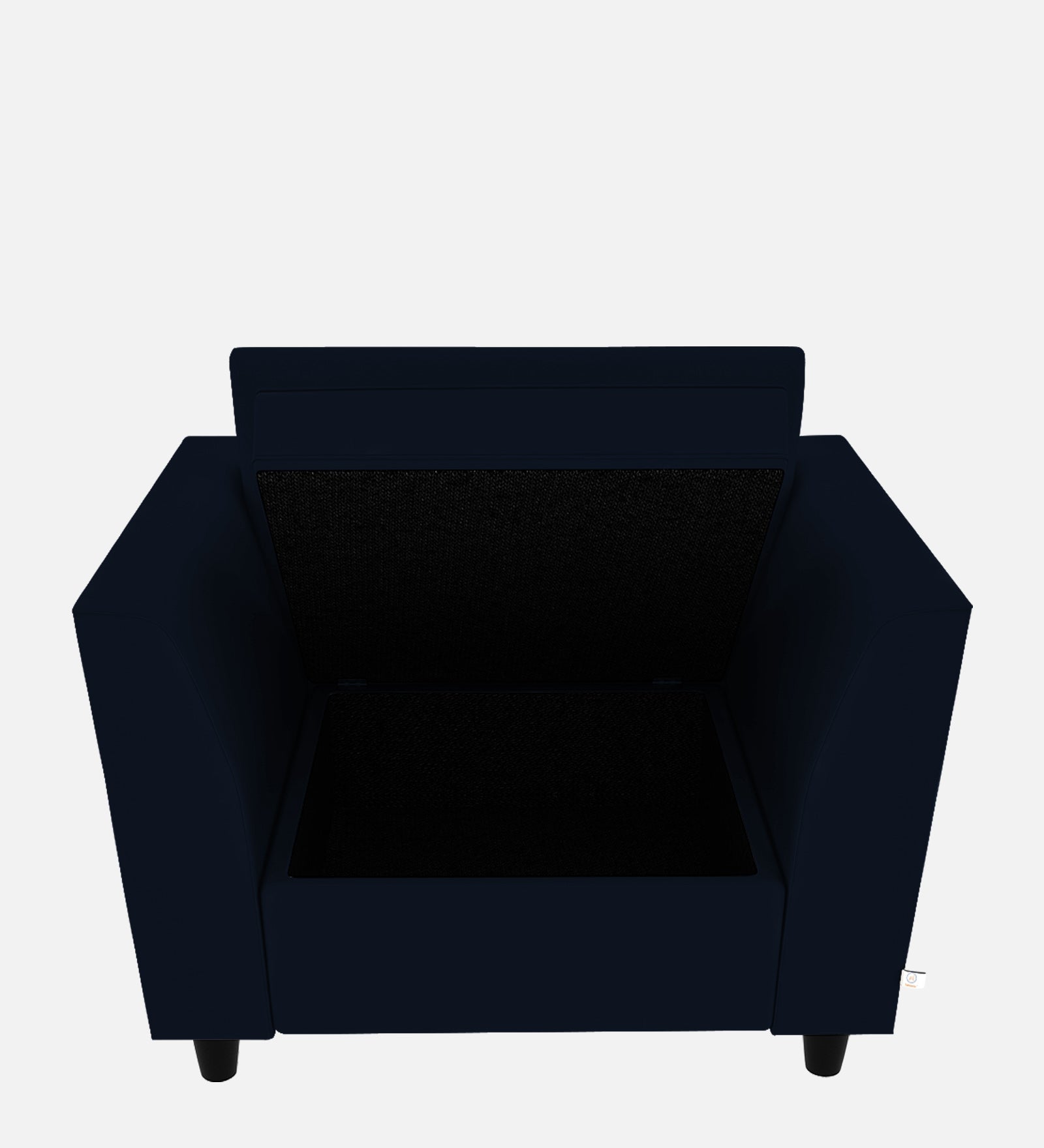 Bristo Velvet 1 Seater Sofa In Dark Blue Colour With Storage - Febonic Living