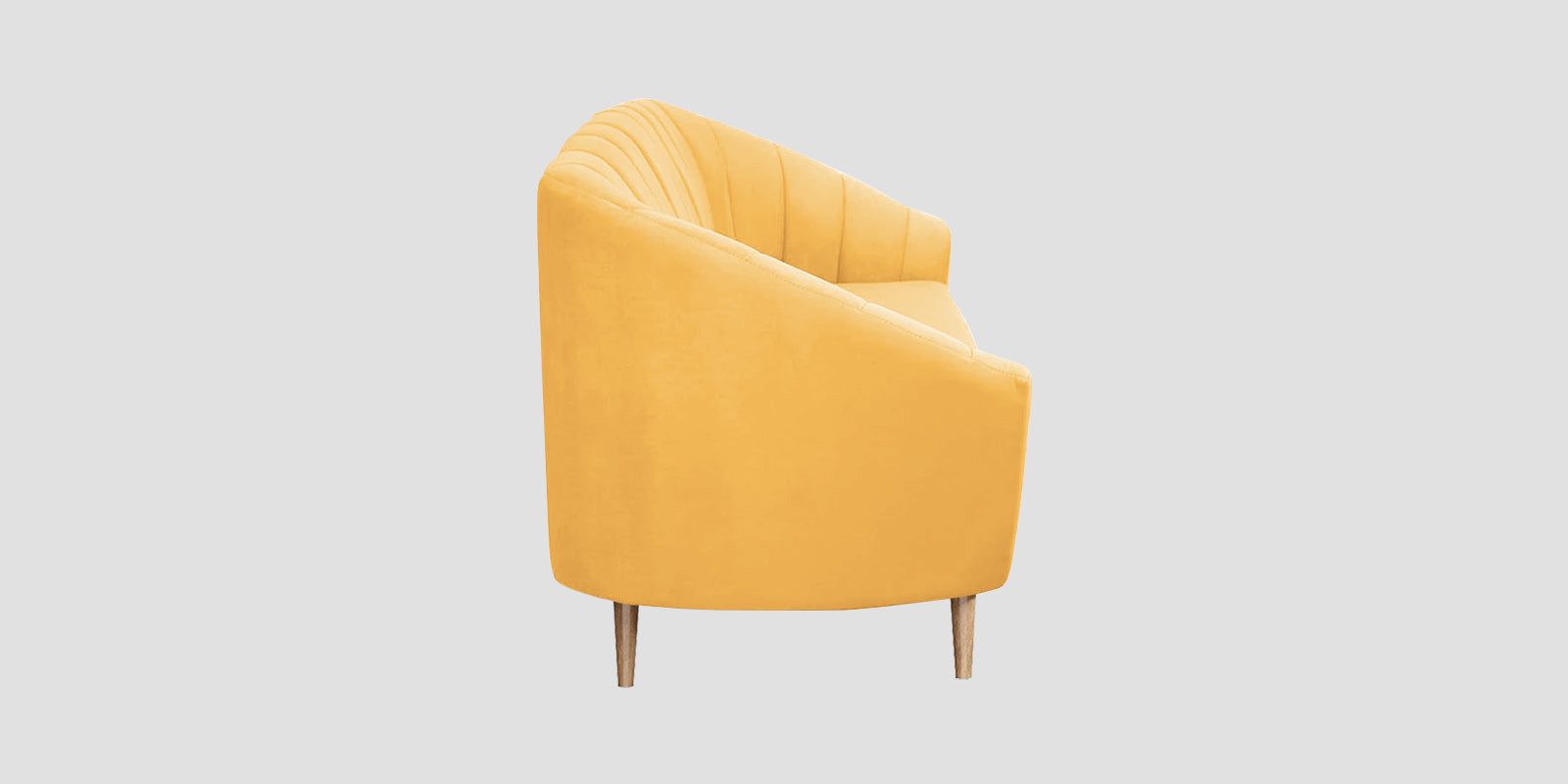 Kaylee Velvet 3 Seater Sofa In Turmeric yellow Colour - Febonic Living