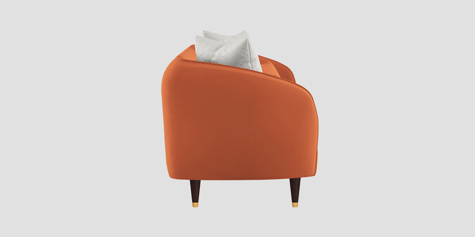 Hairo Velvet 2 Seater Sofa In Yam Orange Colour - Febonic Living