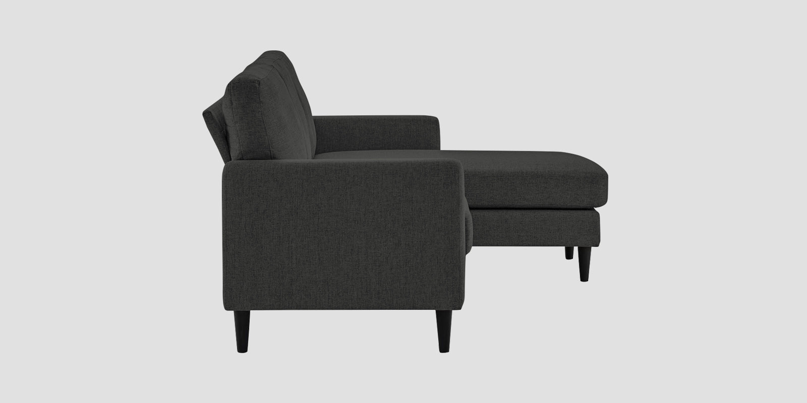 Romie Fabric LHS Sectional Sofa (2+Lounger) In Charcoal Grey Colour - Febonic Living