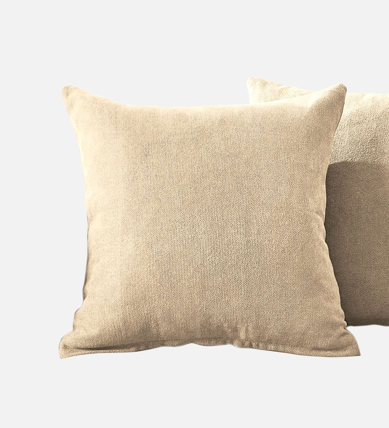 Kaya Fabric (20x20in) Sofa Pillows In Ivory Cream Colour (Pack of 2) - Febonic Living