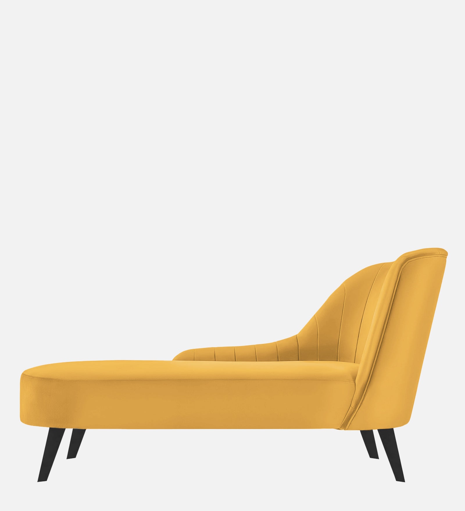 Flora Velvet LHS Chaise Lounger In Turmeric Yellow Colour - Febonic Living