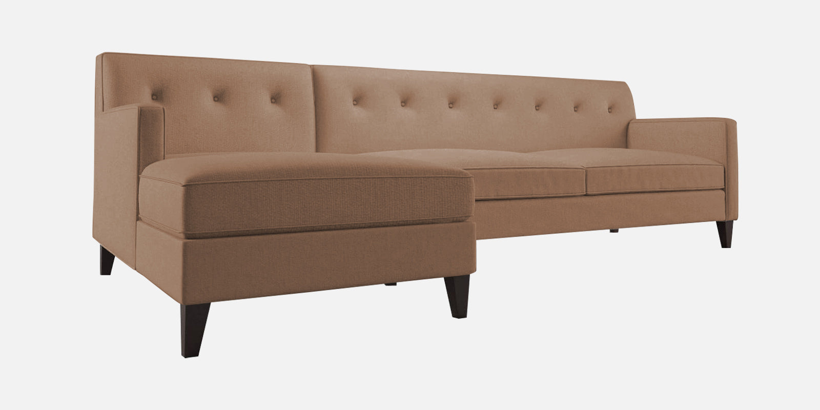 Miller Fabric RHS Sectional Sofa (3+Lounger) In Cosmic Beige Colour - Febonic Living