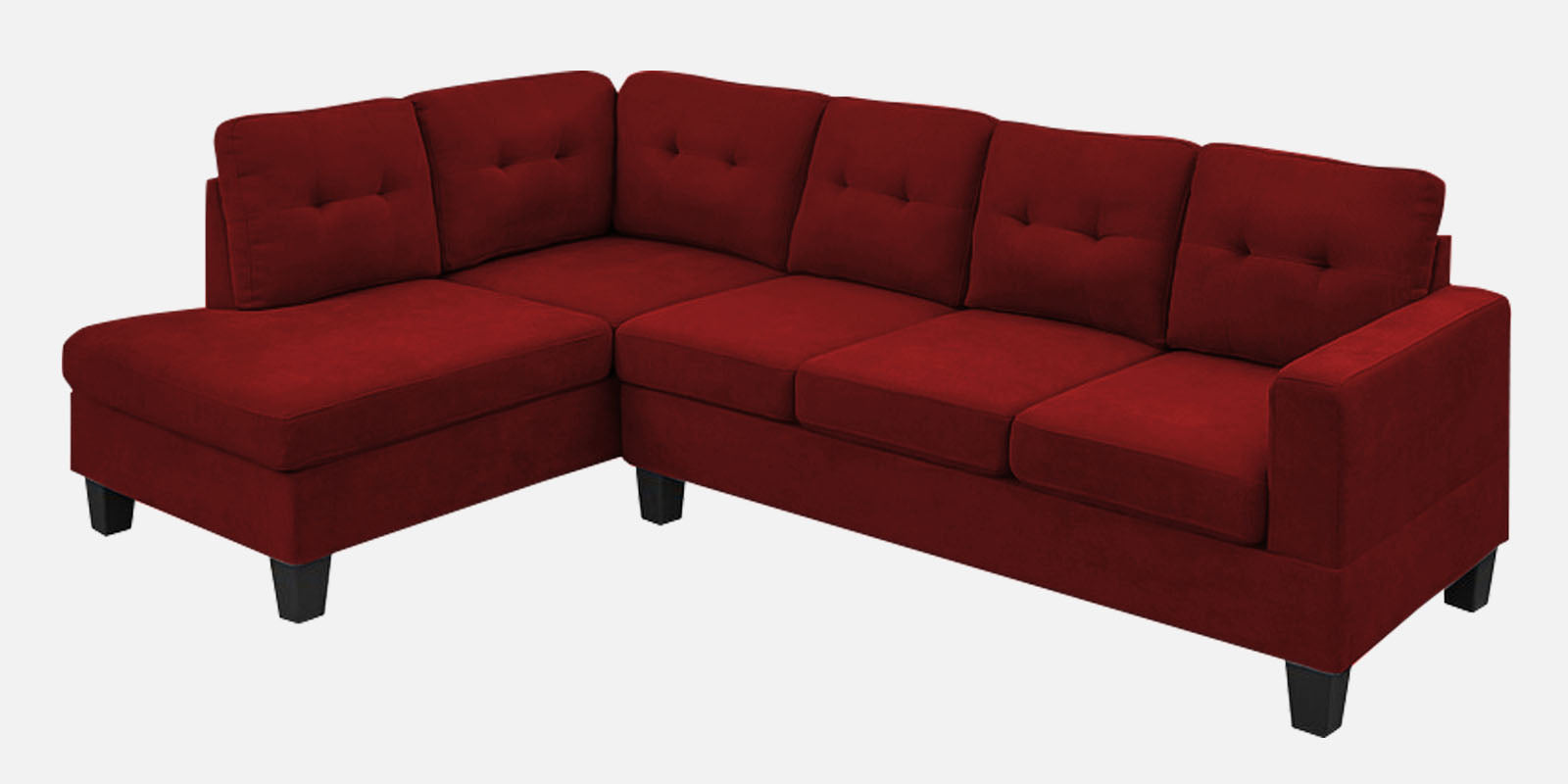 Thomas Fabric RHS Sectional Sofa (3+Lounger) In Blood Maroon Colour - Febonic Living