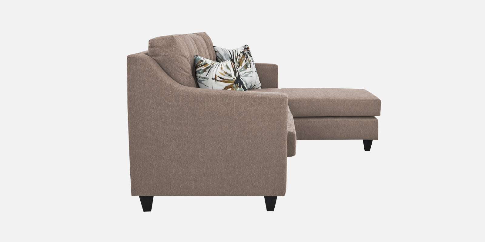 Welly Fabric RHS Sectional Sofa (2+Lounger) In Kadhi Beige Colour - Febonic Living