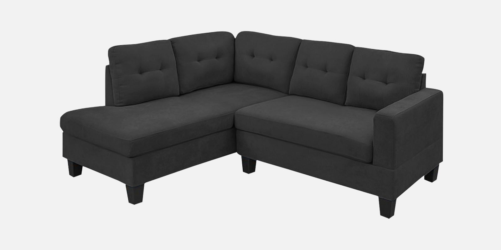 Thomas Fabric RHS Sectional Sofa (2+Lounger) In Charcoal Grey Colour - Febonic Living
