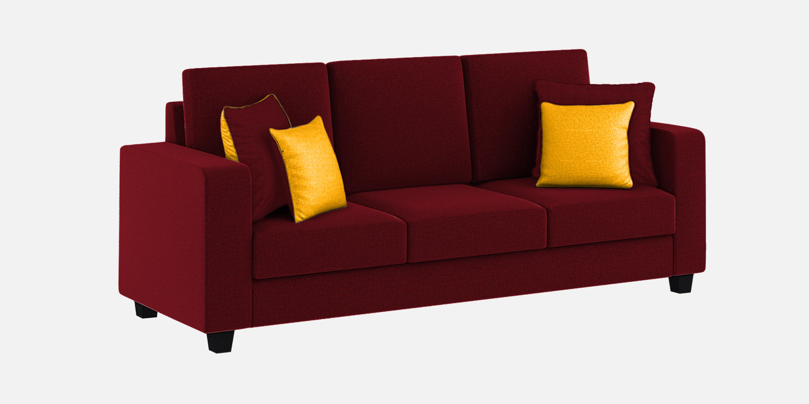 Nabi Fabric 3 Seater Sofa In Ruby Red Colour - Febonic Living