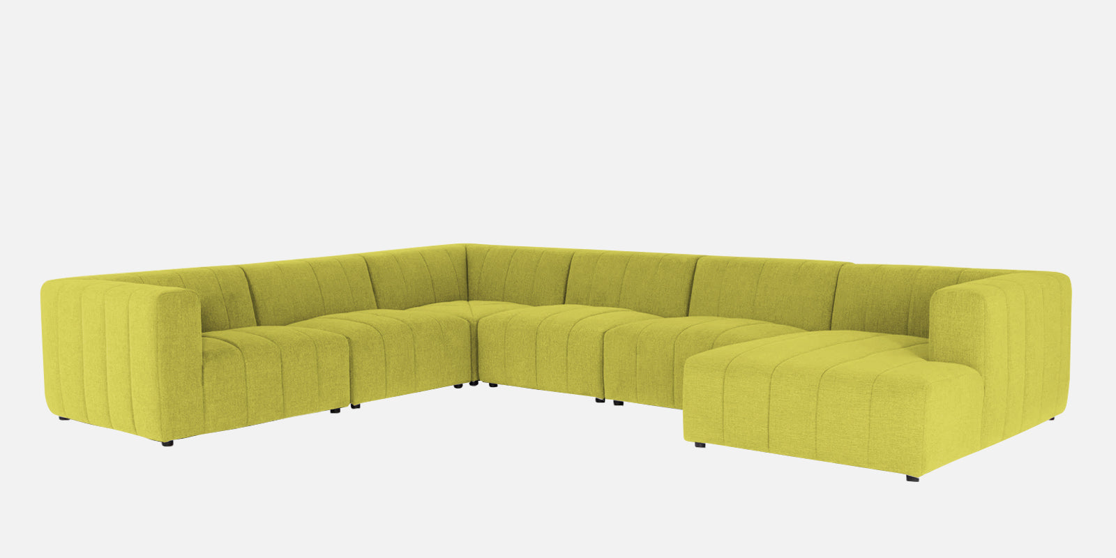 Damo Fabric LHS 8 Seater Corner Sofa In Parrot Green Colour - Febonic Living