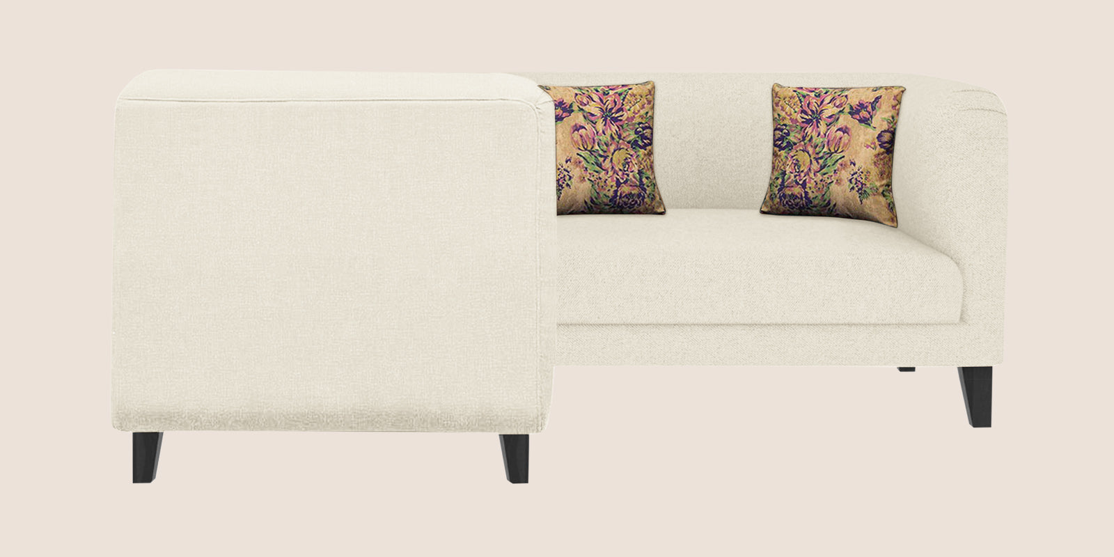 Niki Fabric Corner Sofa In Ivory Cream Colour - Febonic Living