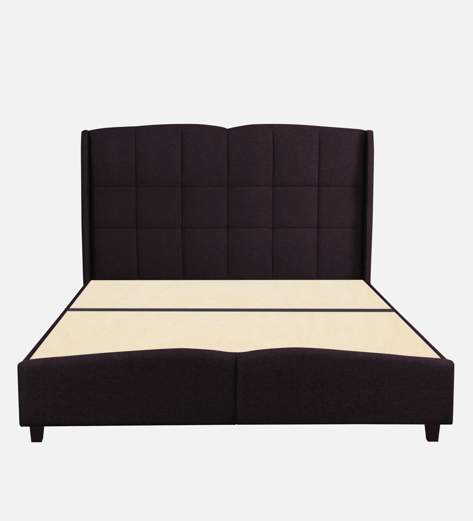 Jovi Velvet Upholstered Queen Size Bed In Dark Brown Colour - Febonic Living