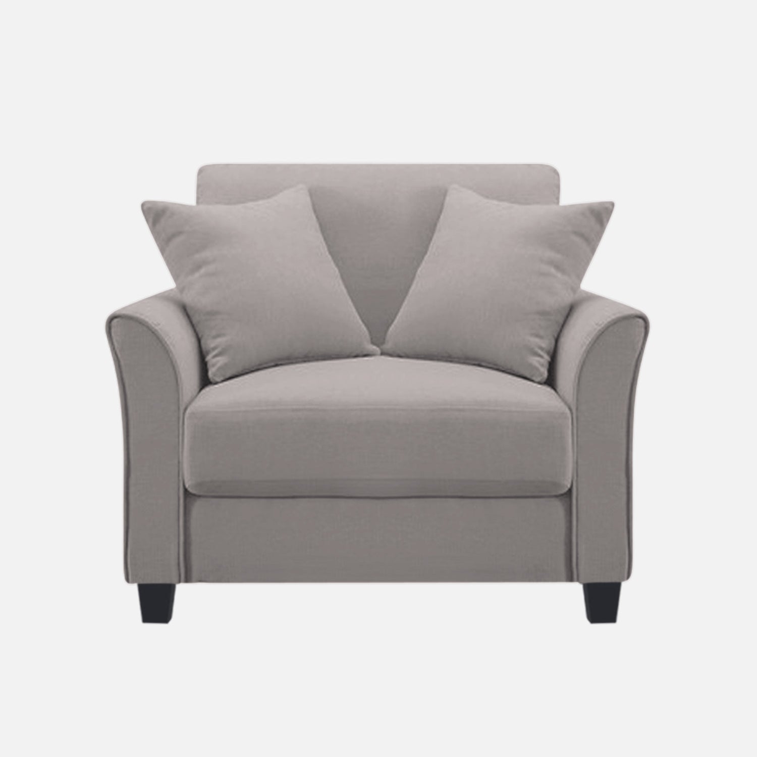 Daroo Velvet 1 Seater Sofa In Pearl Grey Colour - Febonic Living