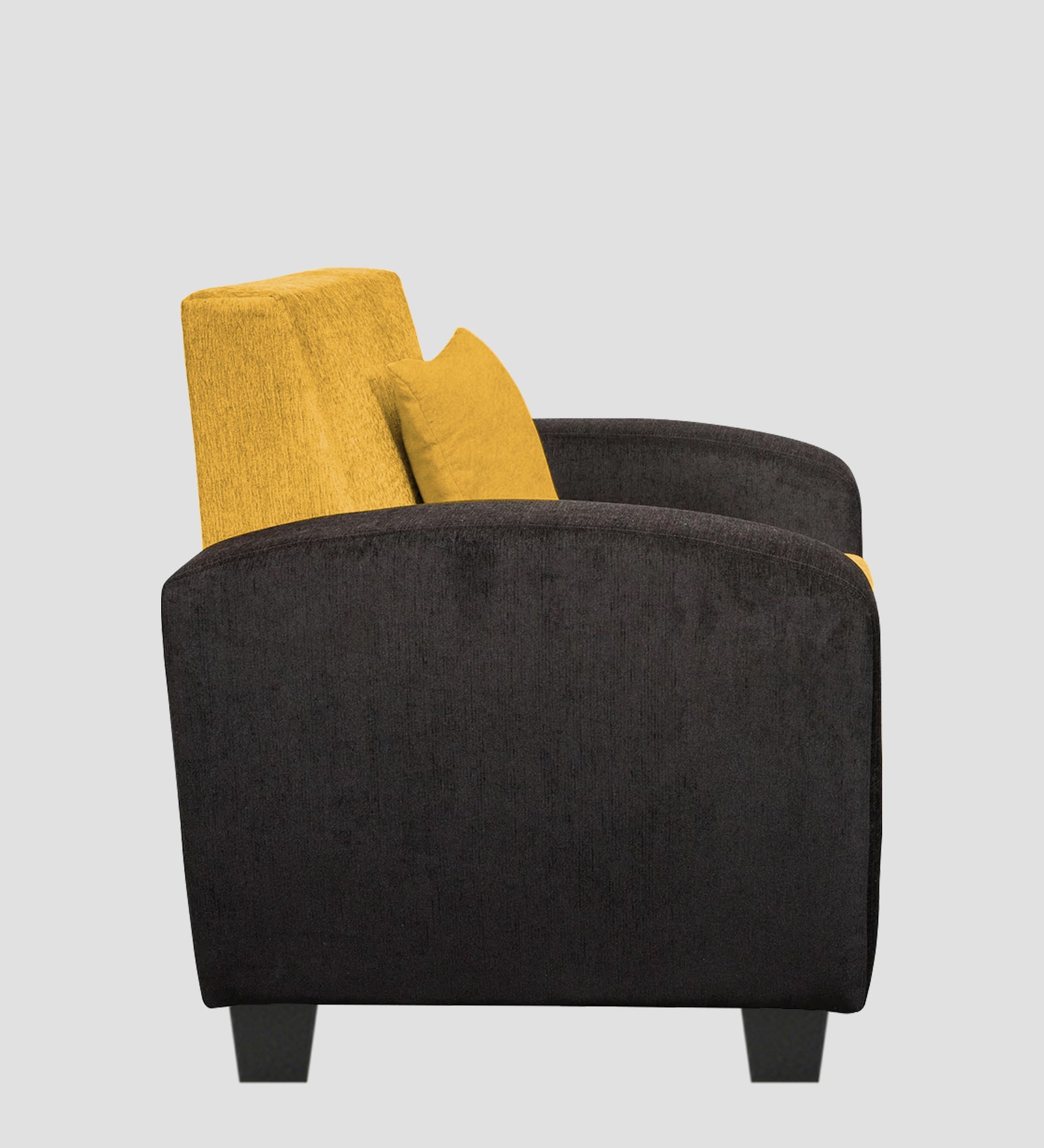 Alex Fabric 1 Seater Sofa In Bold Yellow Colour - Febonic Living