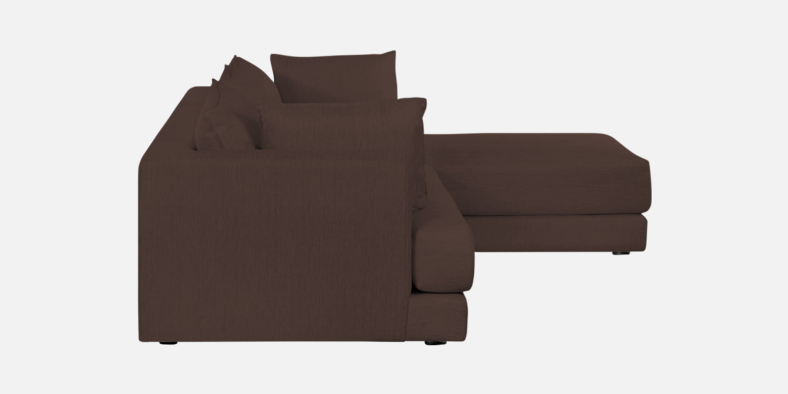 Ziggy Fabric LHS Sectional Sofa (3+Lounger) In Caramel Brown Colour - Febonic Living