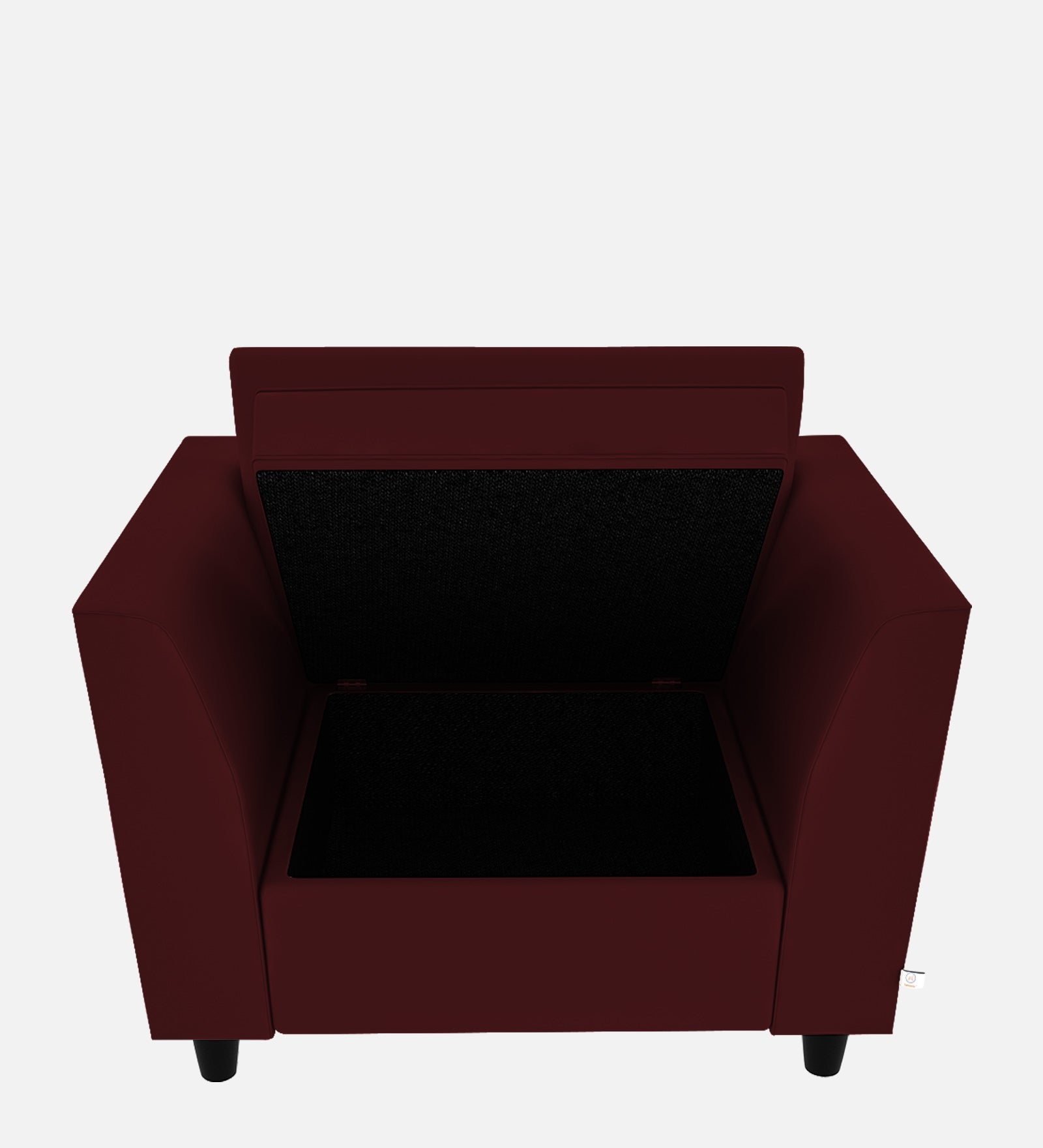 Bristo Velvet 1 Seater Sofa In Dark Maroon Colour With Storage - Febonic Living
