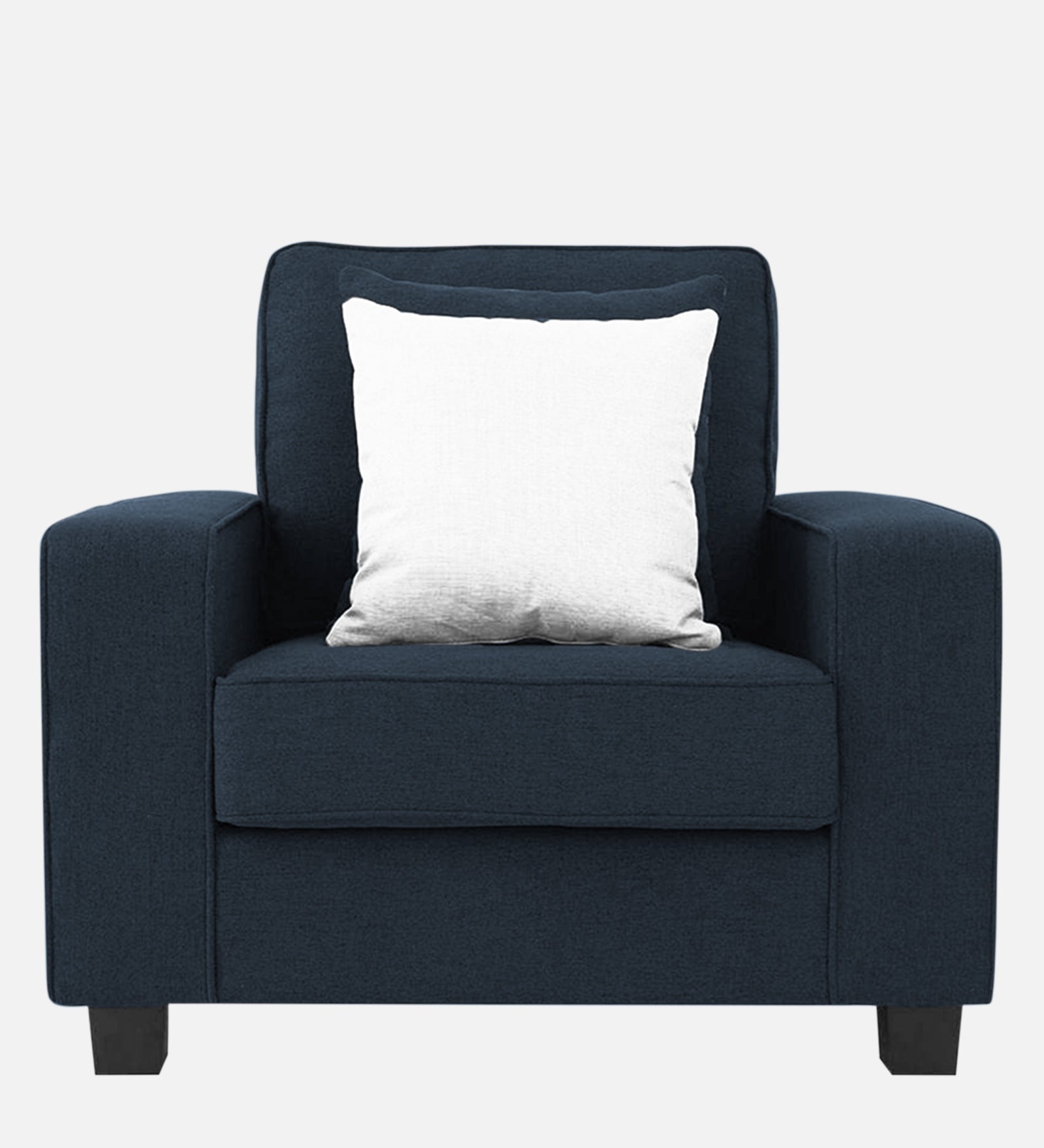 Ladybug Fabric 1 Seater Sofa In Denim Blue Colour - Febonic Living