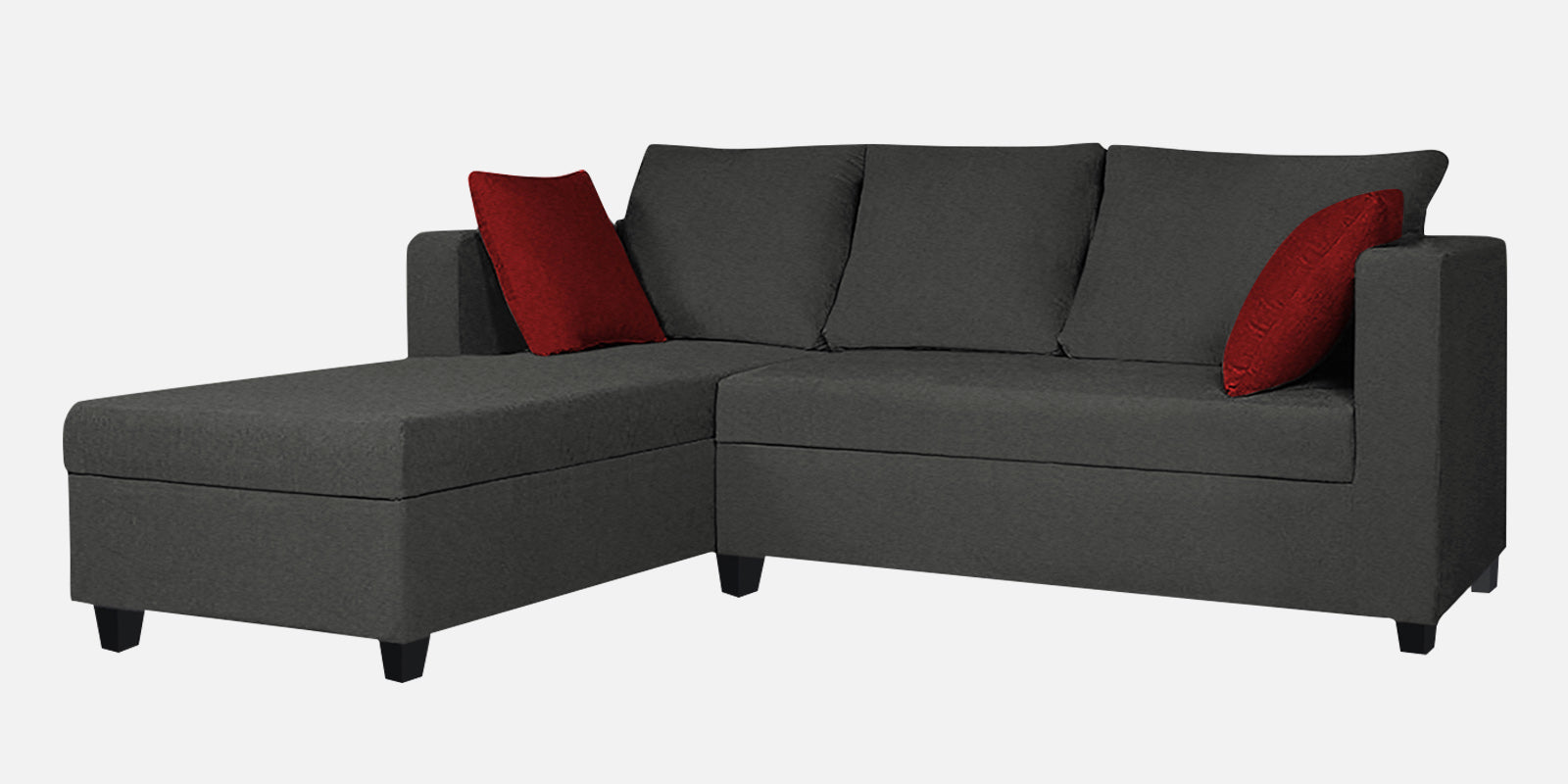 Nebula Fabric RHS Sectional Sofa (2+Lounger) In Charcoal Grey Colour - Febonic Living
