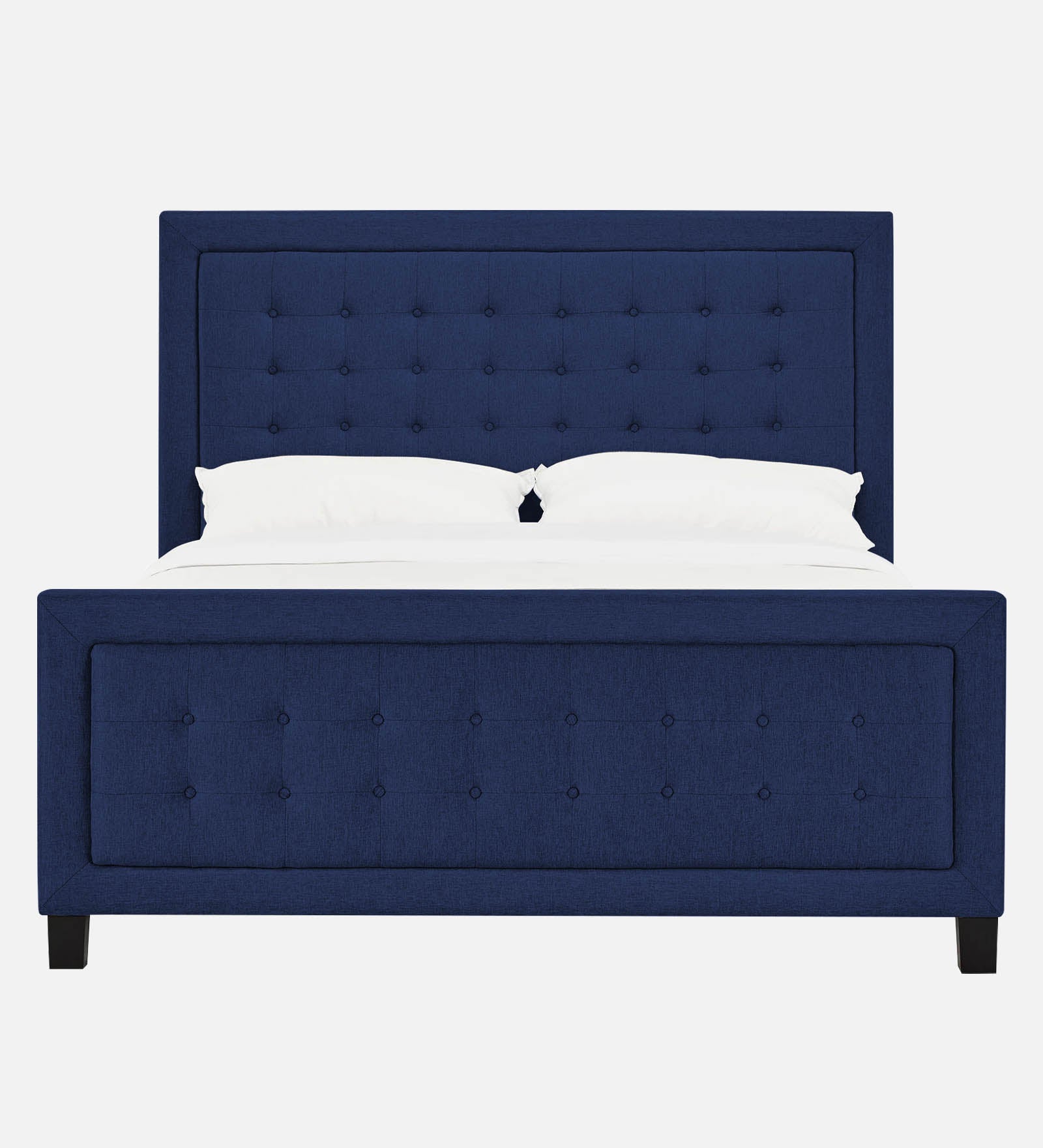 Kaster Fabric Upholstered Queen Size Bed In Royal Blue Colour - Febonic Living