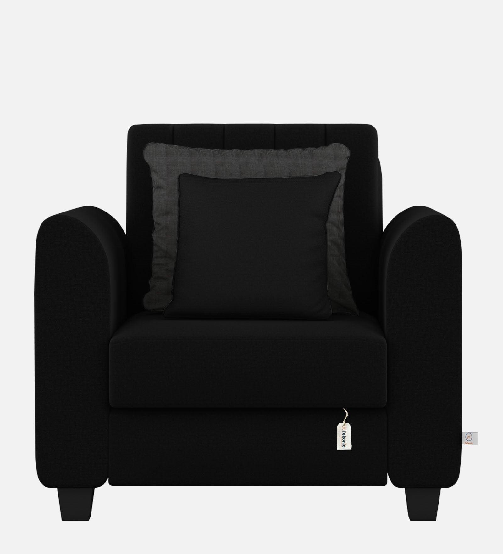 Cosmic Fabric 1 Seater Sofa In Zed Black Colour - Febonic Living