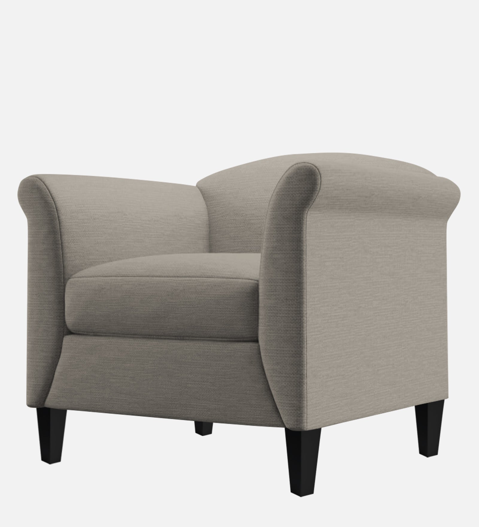 Kimber Fabric 1 Seater Sofa in Ash Grey Colour
