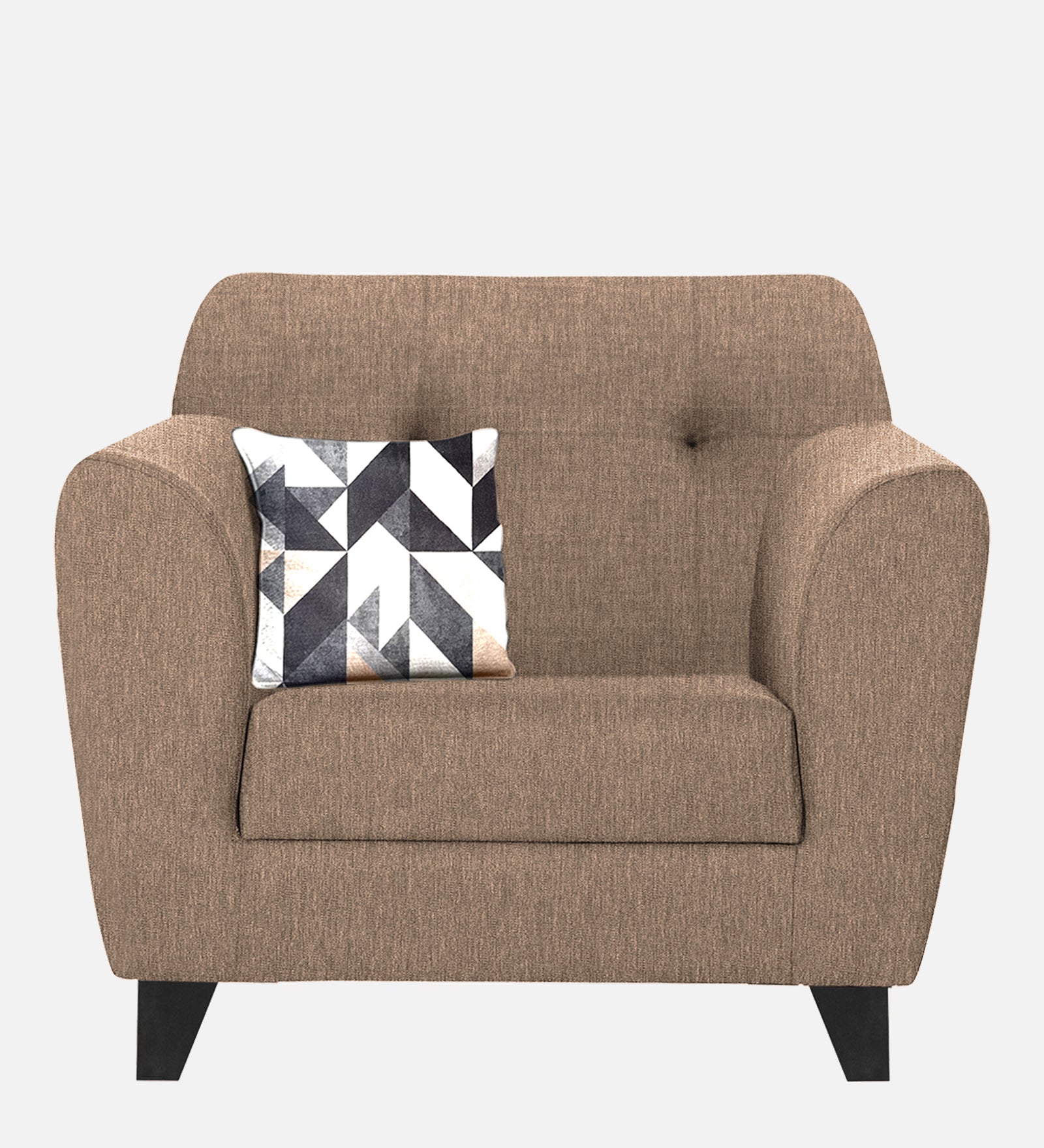 Melaan Fabric 1 Seater Sofa In Cookie Beige Colour - Febonic Living