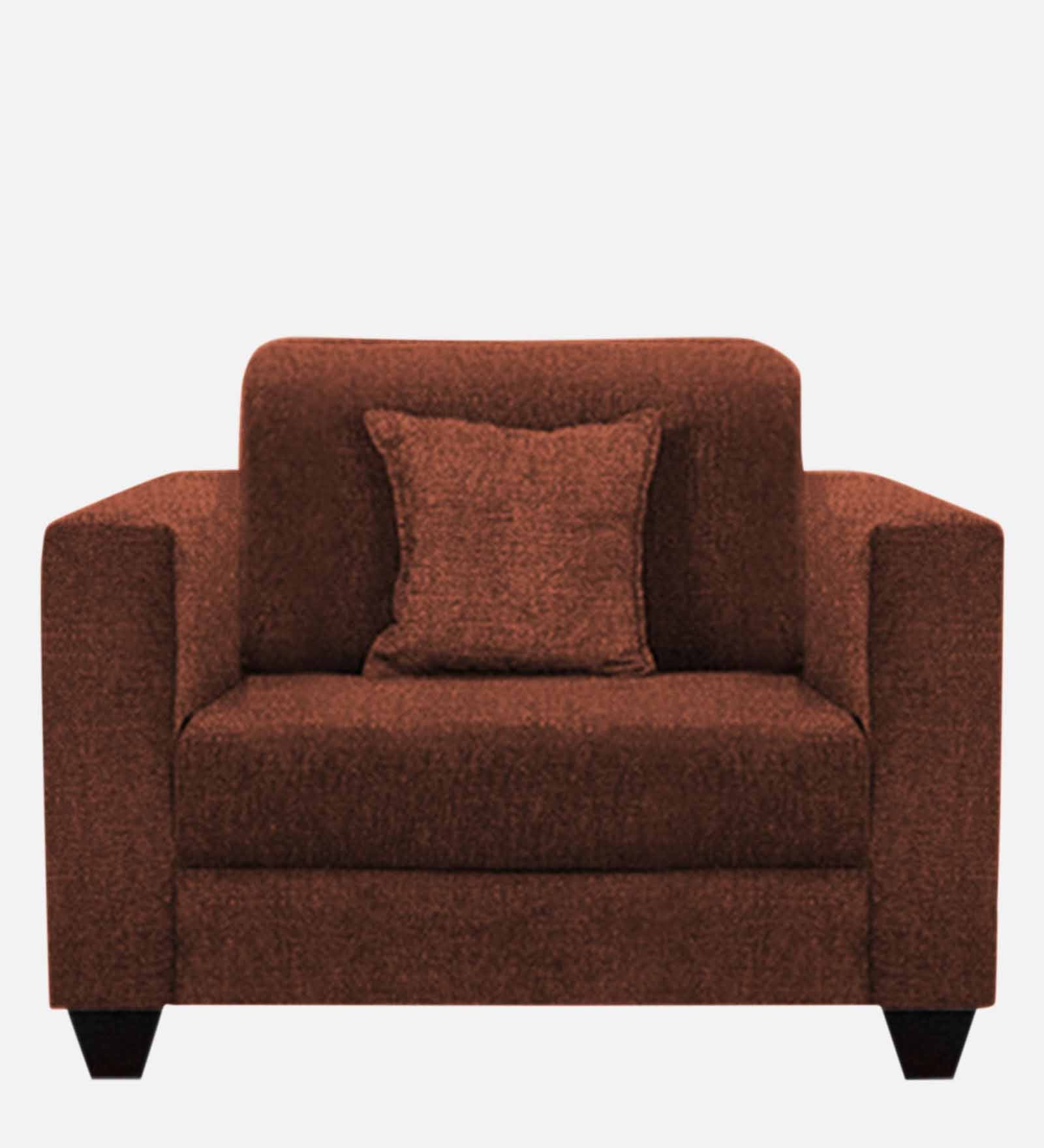 Nebula Fabric 1 Seater Sofa in Coffee Brown Colour