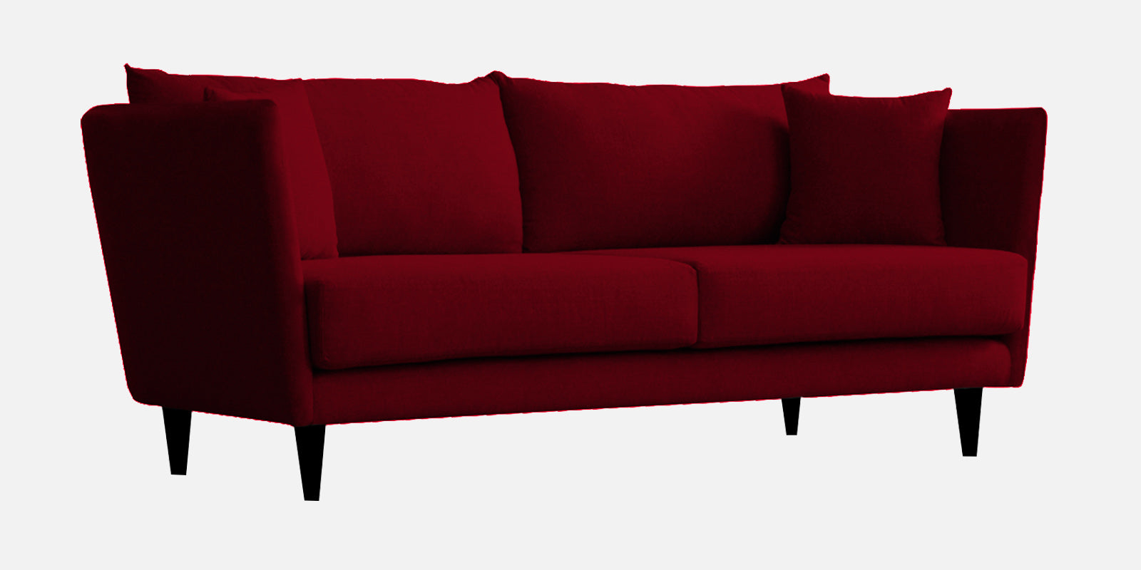 Norway Velvet 3 Seater Sofa In Cherry Red Colour - Febonic Living