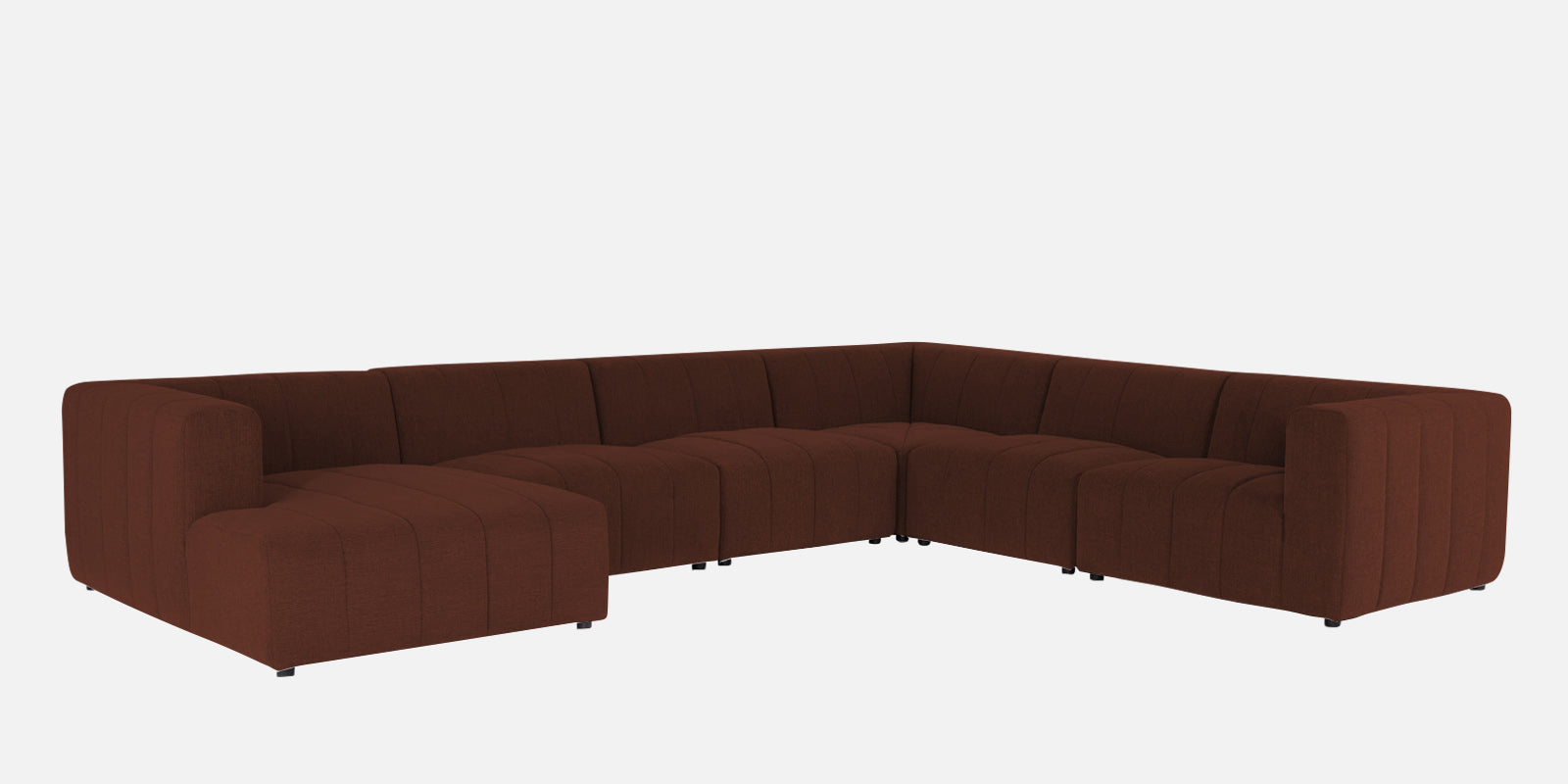 Damo Fabric RHS 8 Seater Corner Sofa In Coffee Brown Colour - Febonic Living