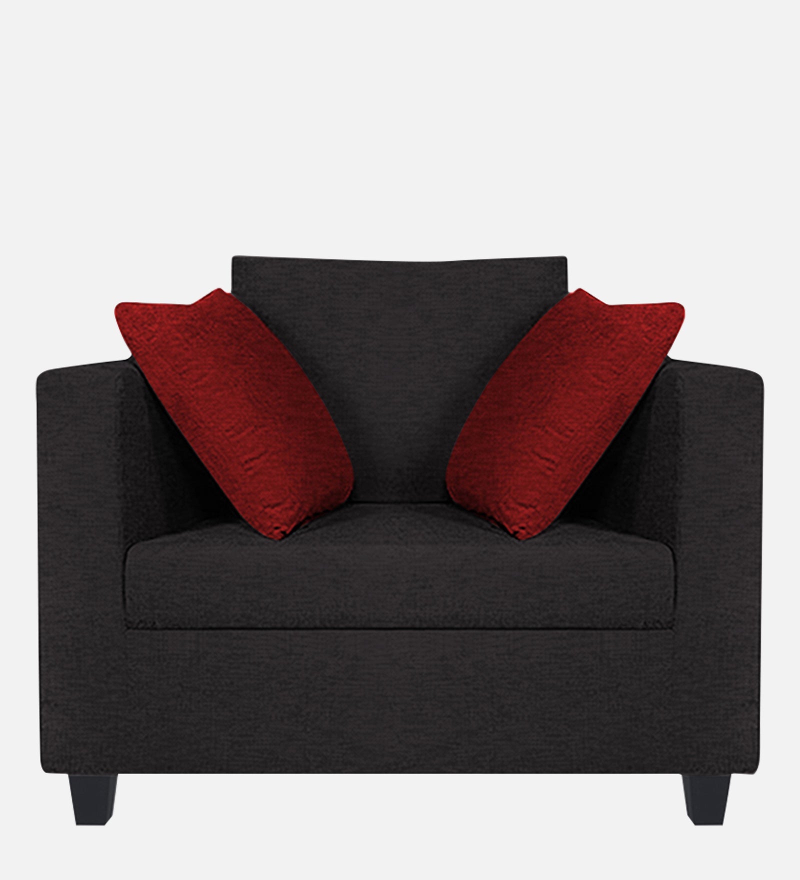 Nuska Fabric 1 Seater Sofa In Maba Grey Colour - Febonic Living