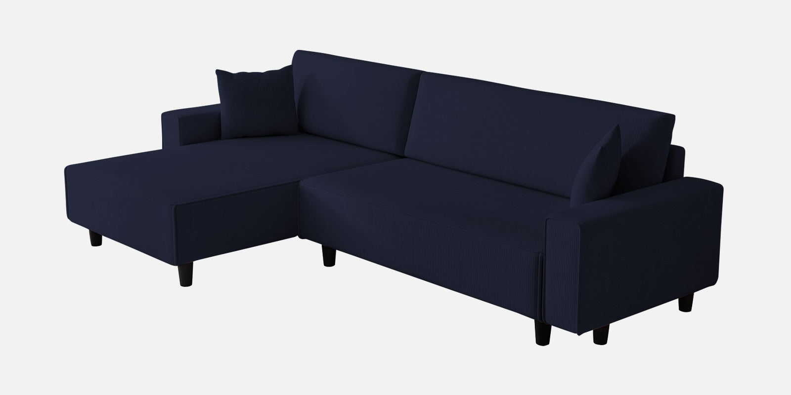 Peach Fabric LHS 6 Seater Sofa Cum Bed With Storage In Royal Blue Colour - Febonic Living