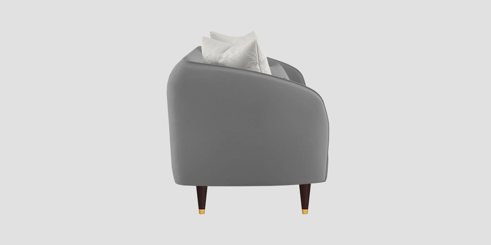 Hairo Velvet 3 Seater Sofa In Light Grey Colour