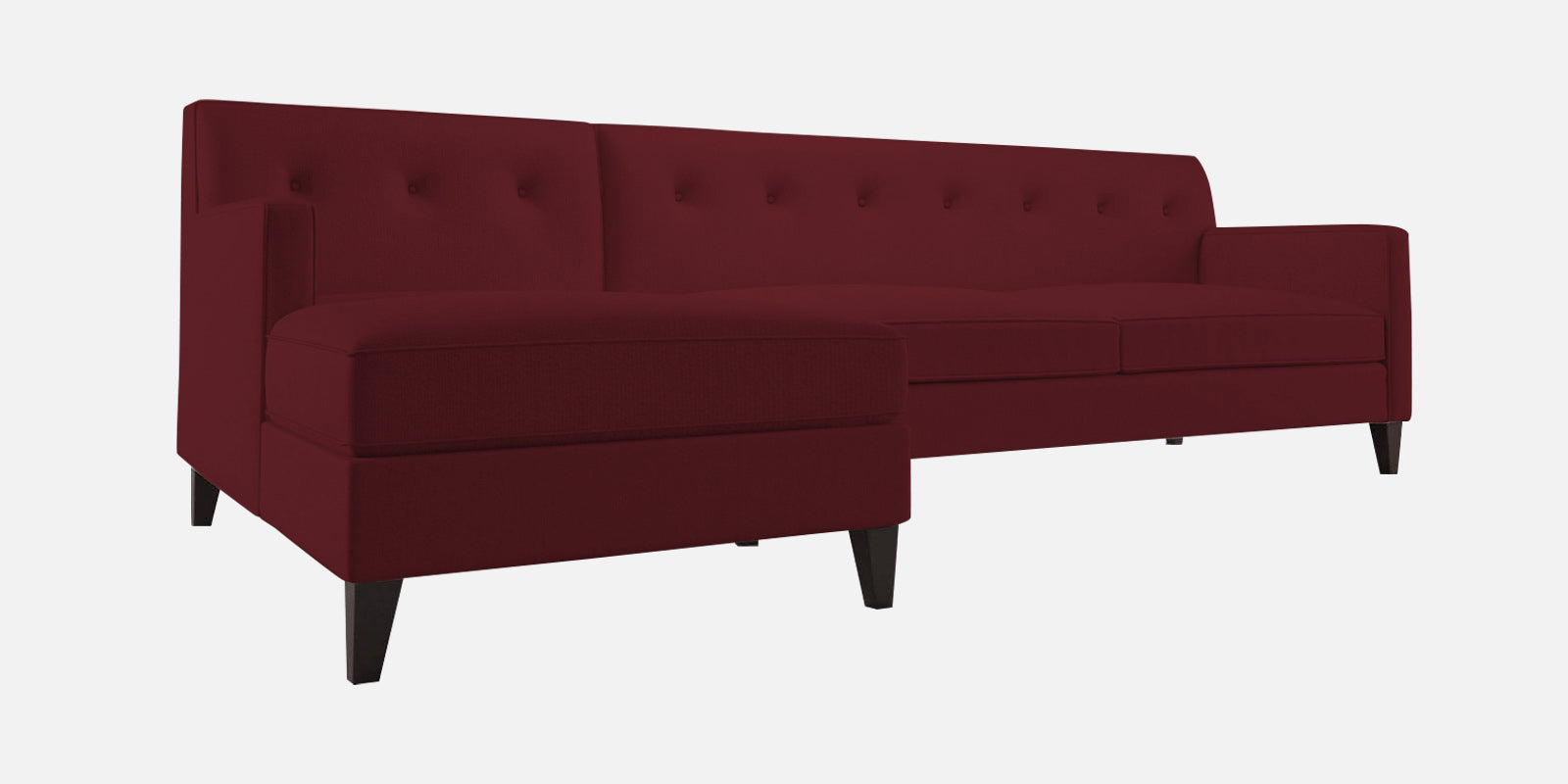 Miller Fabric RHS Sectional Sofa (3+Lounger) In Blood Maroon Colour - Febonic Living