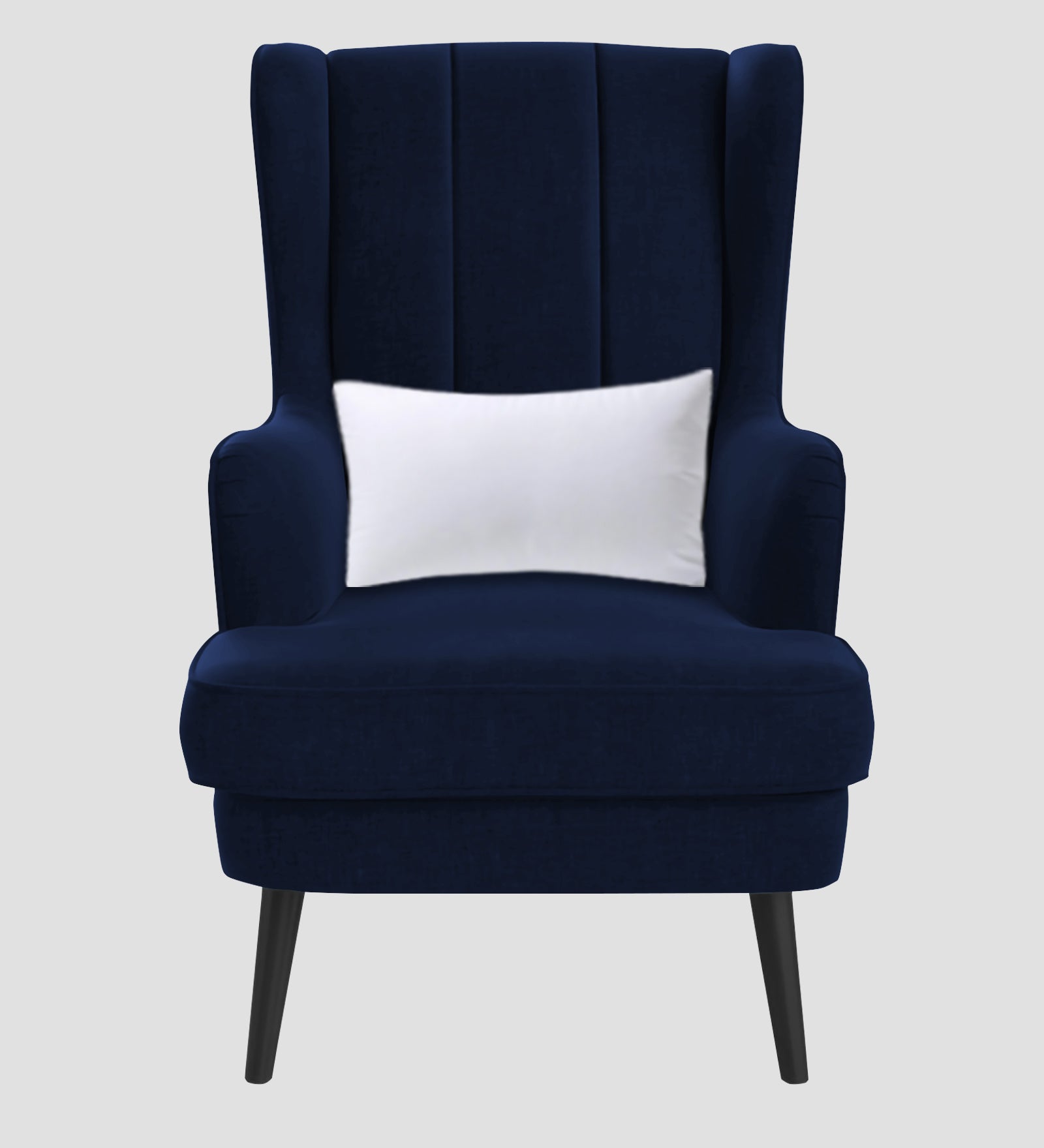 Niya Velvet Wing Chair In Indigo Blue Colour - Febonic Living