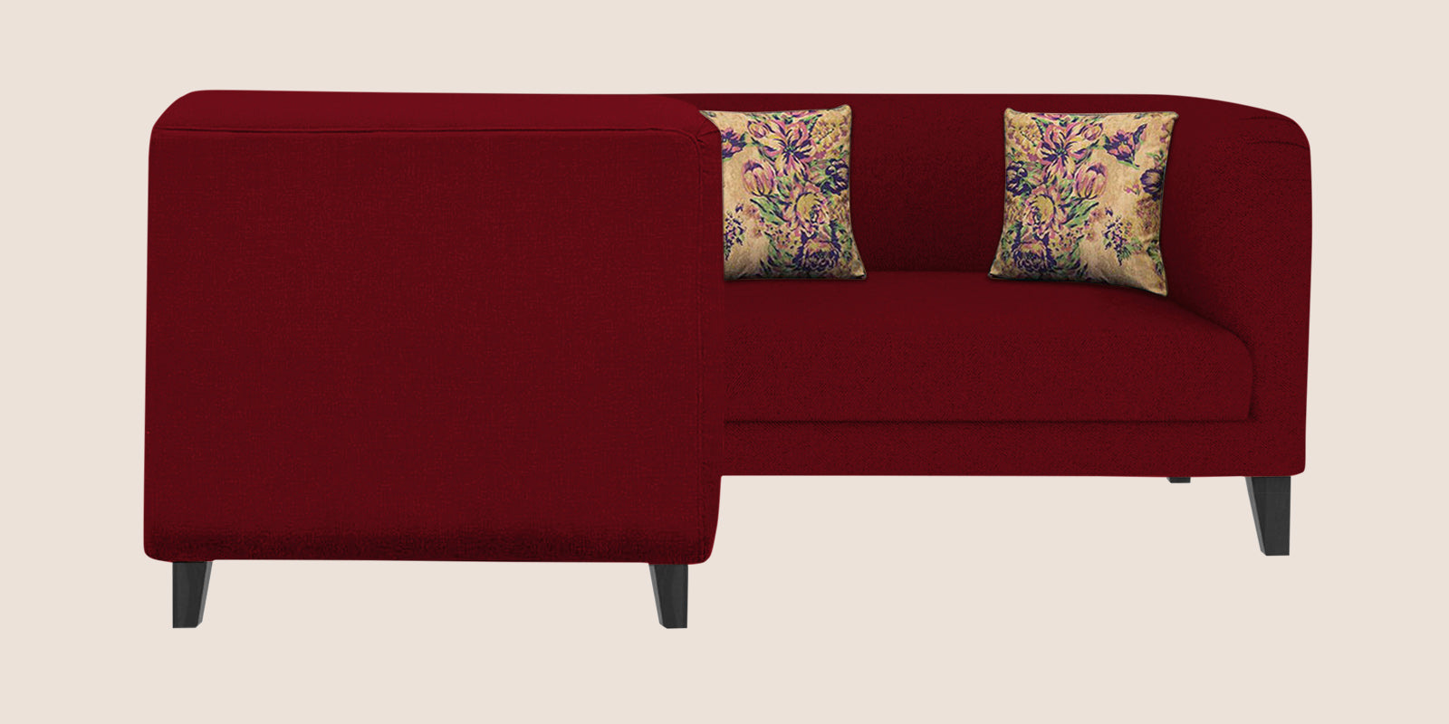 Niki Fabric Corner Sofa In Ruby Red Colour - Febonic Living