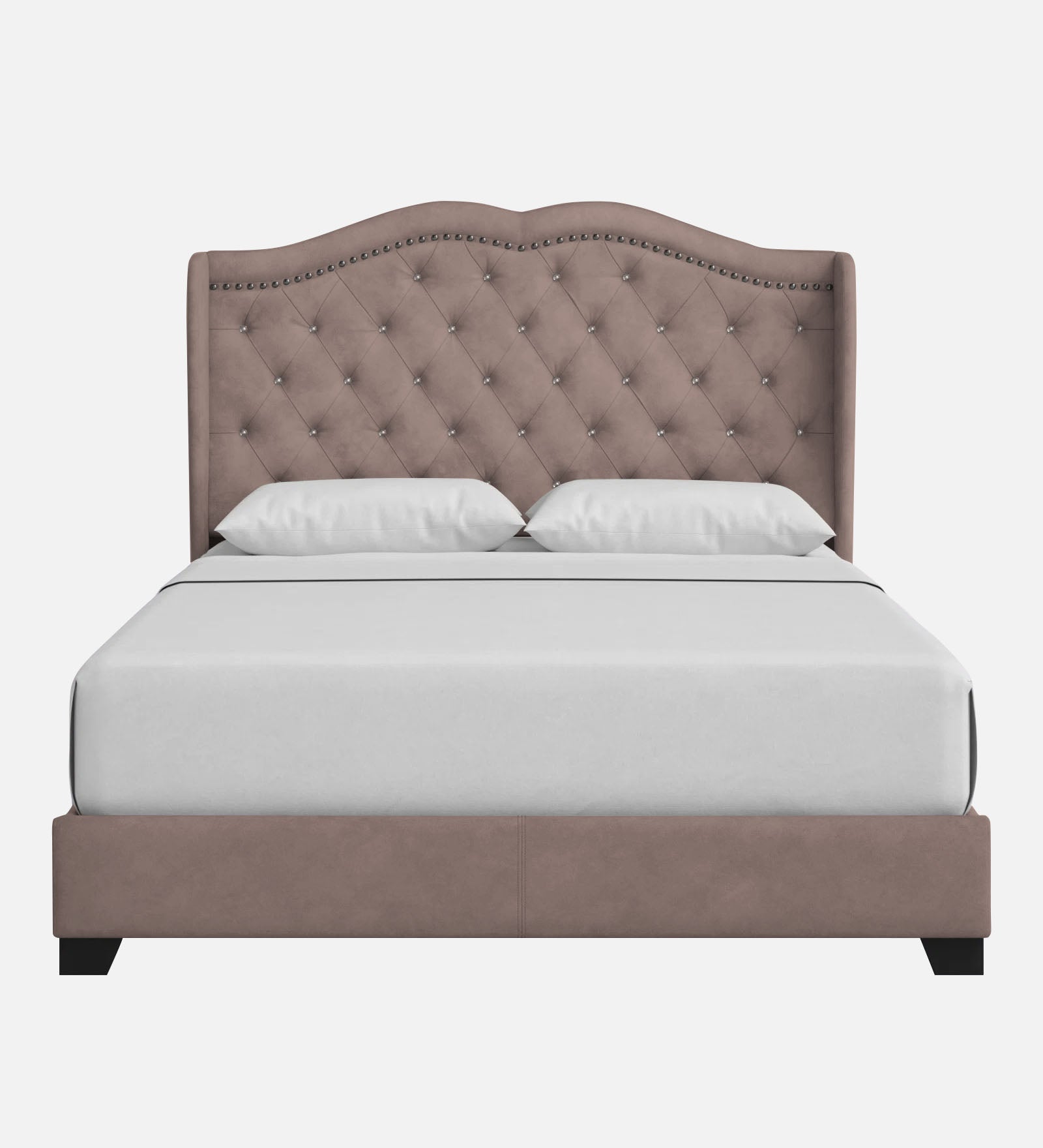 Blake Fabric King Size Bed in Kadhi Beige Colour - Febonic Living