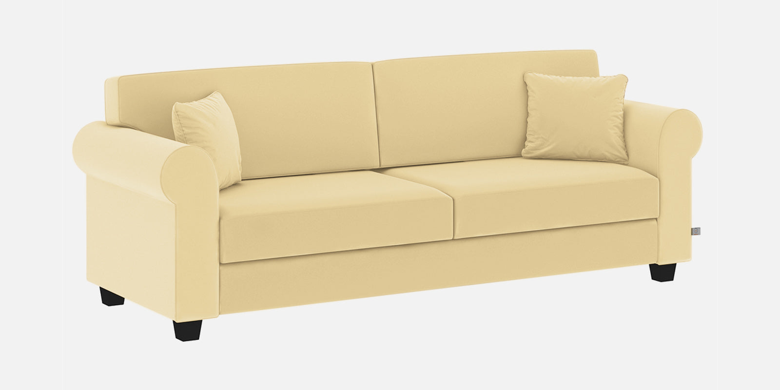 Numonk Velvet 3 Seater Sofa In Sandy Beige Colour - Febonic Living