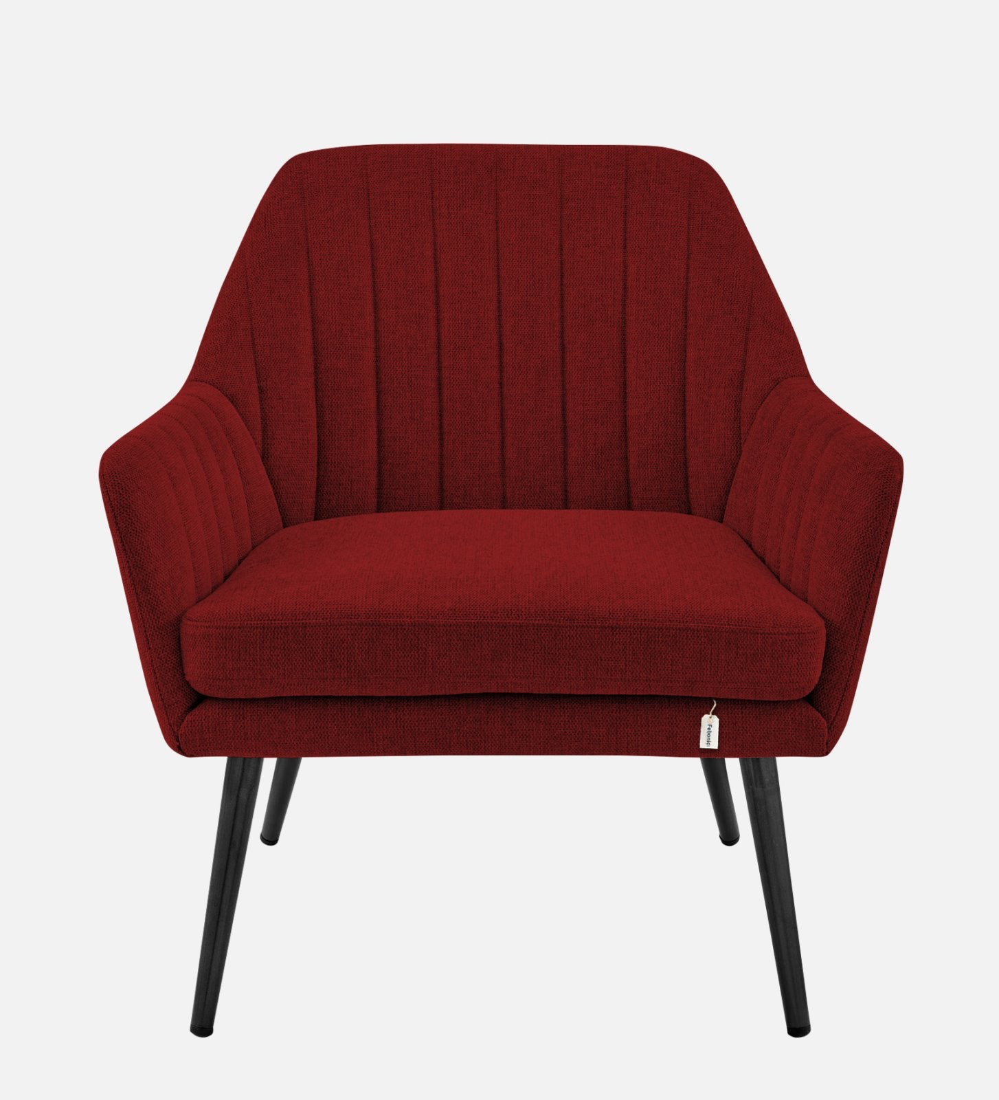 Bella Fabric Arm Chair In Blood Maroon Colour - Febonic Living
