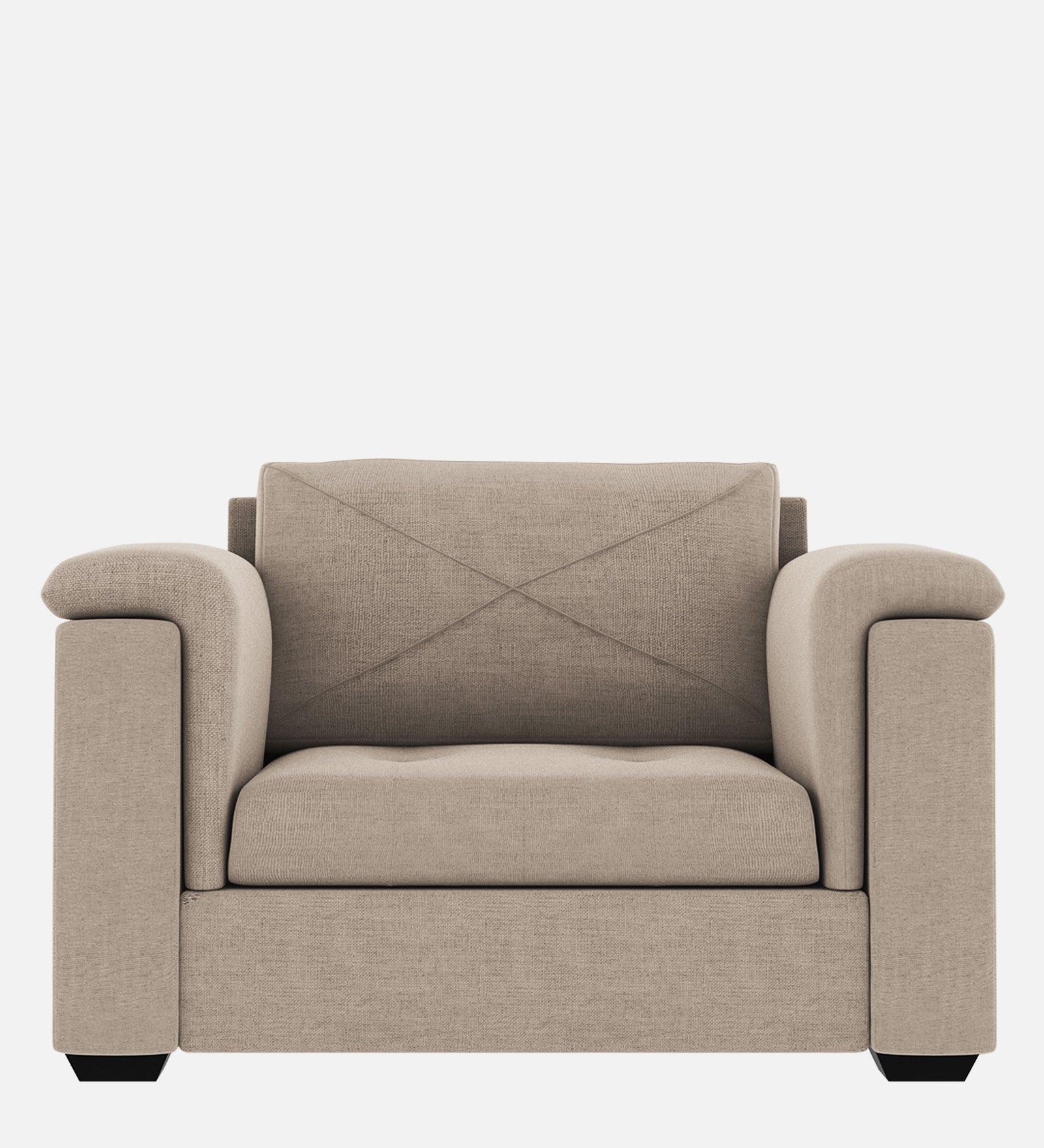 Andres Fabric 1 Seater Sofa In Khaki Beige Colour - Febonic Living