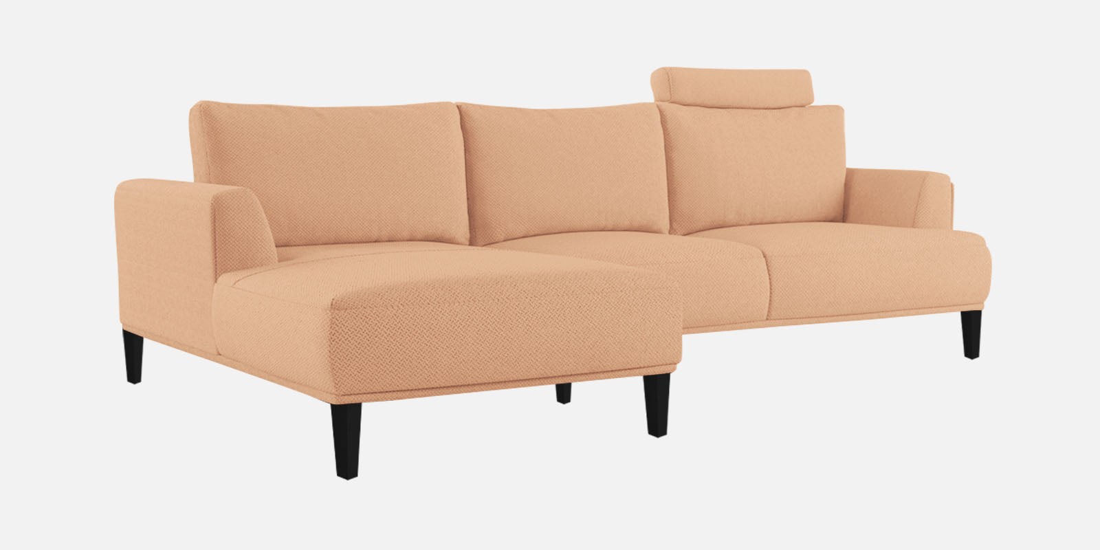 Como Fabric LHS Sectional Sofa (3+Lounger) In Cosmic Beige Colour - Febonic Living
