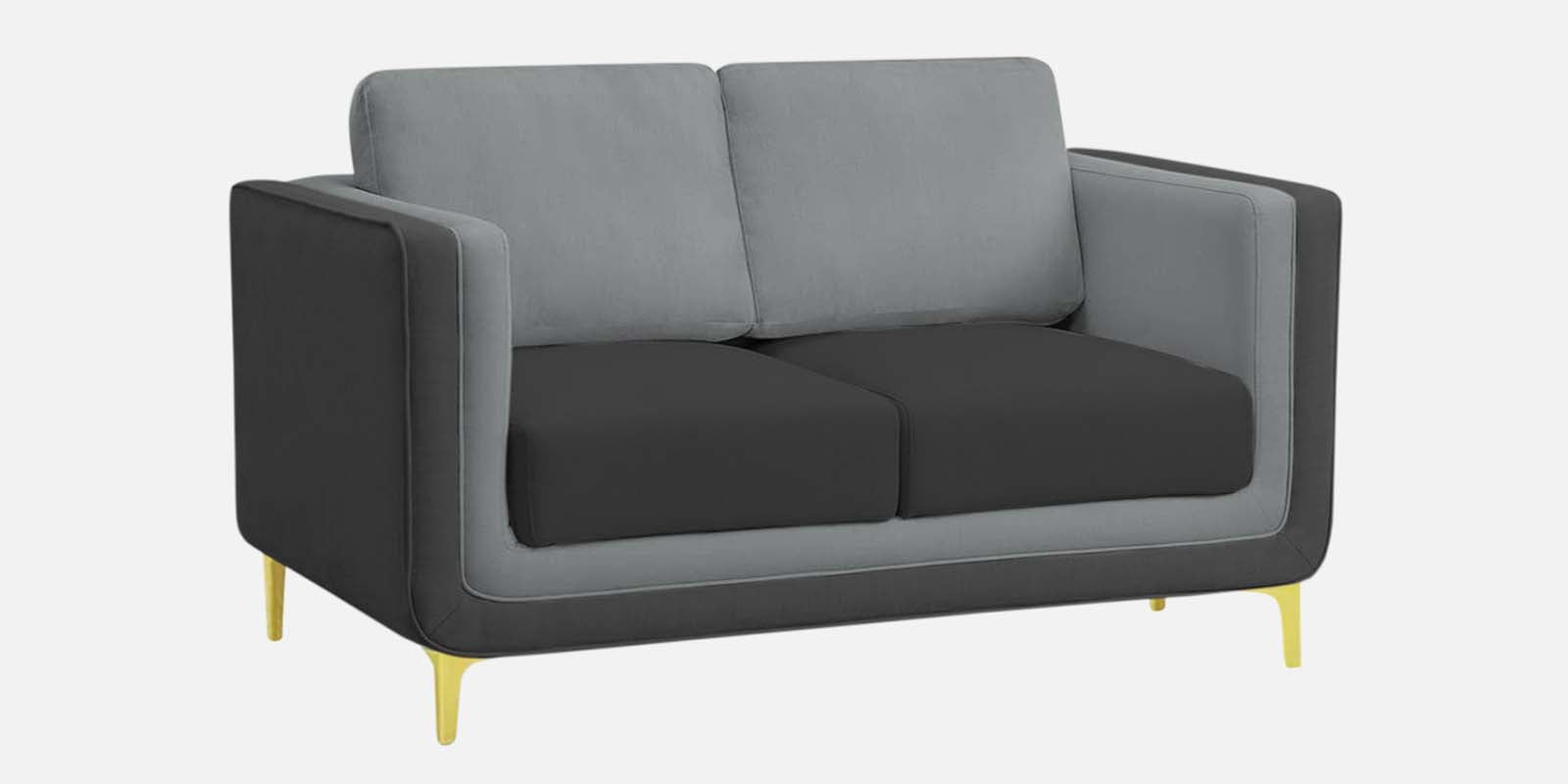 Visky Velvet 2 Seater Sofa In Pearl Grey And Hory Grey Colour - Febonic Living