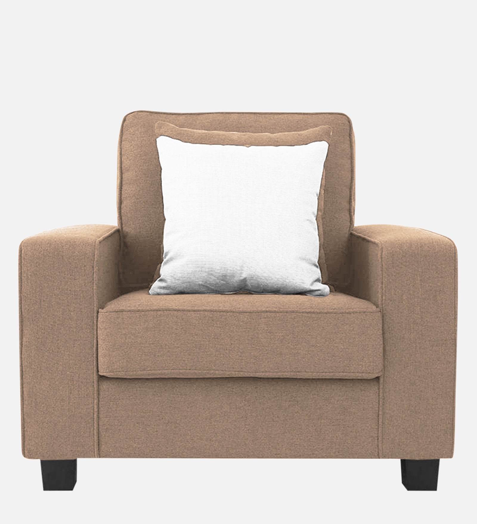 Ladybug Fabric 1 Seater Sofa In Cookie Beige Colour - Febonic Living
